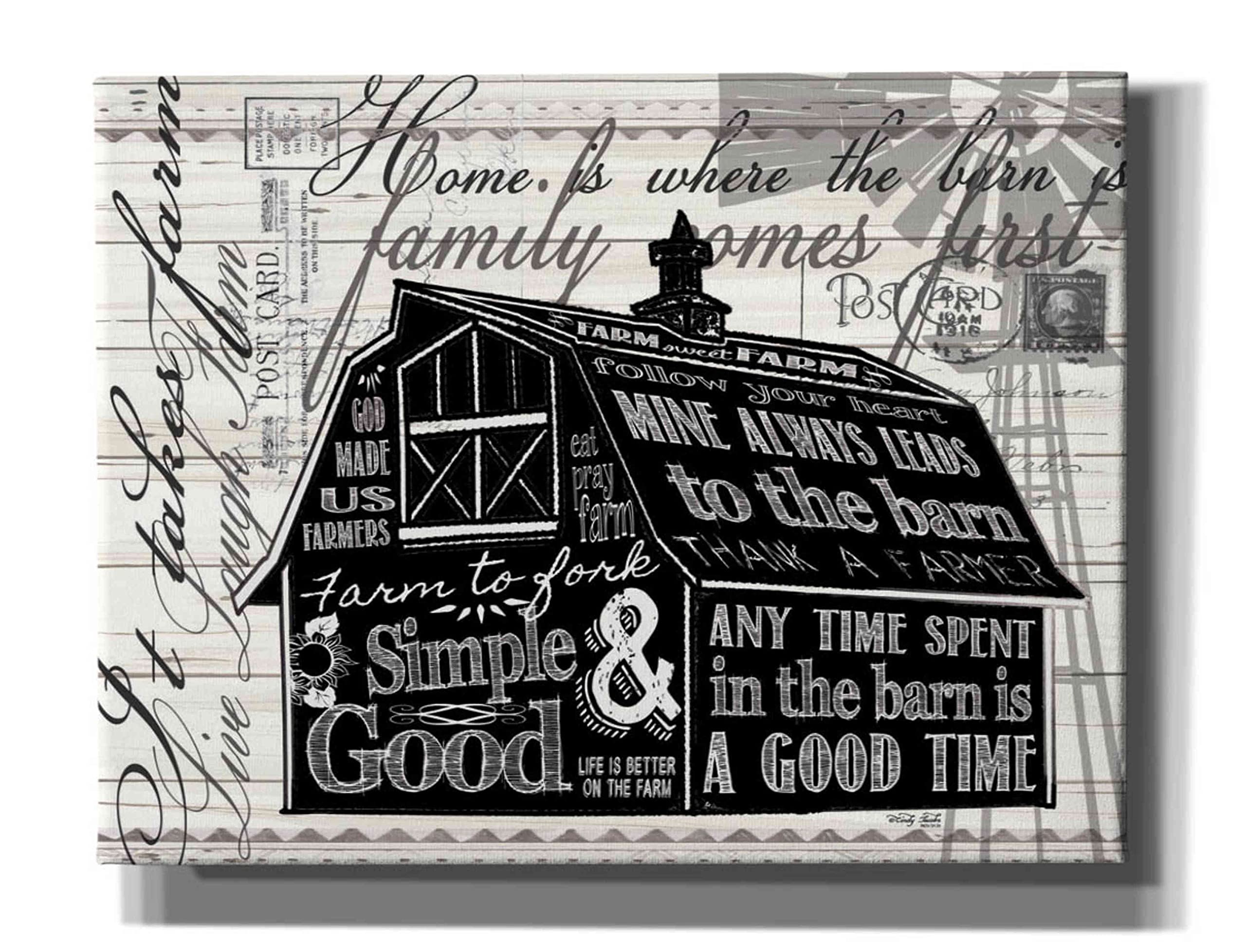 Epic Graffiti 'Simple & Good Barn' by Cindy Jacobs - 34x26 Inch Canvas Wall Art Painting for Living Room, Bedroom & Office Decor