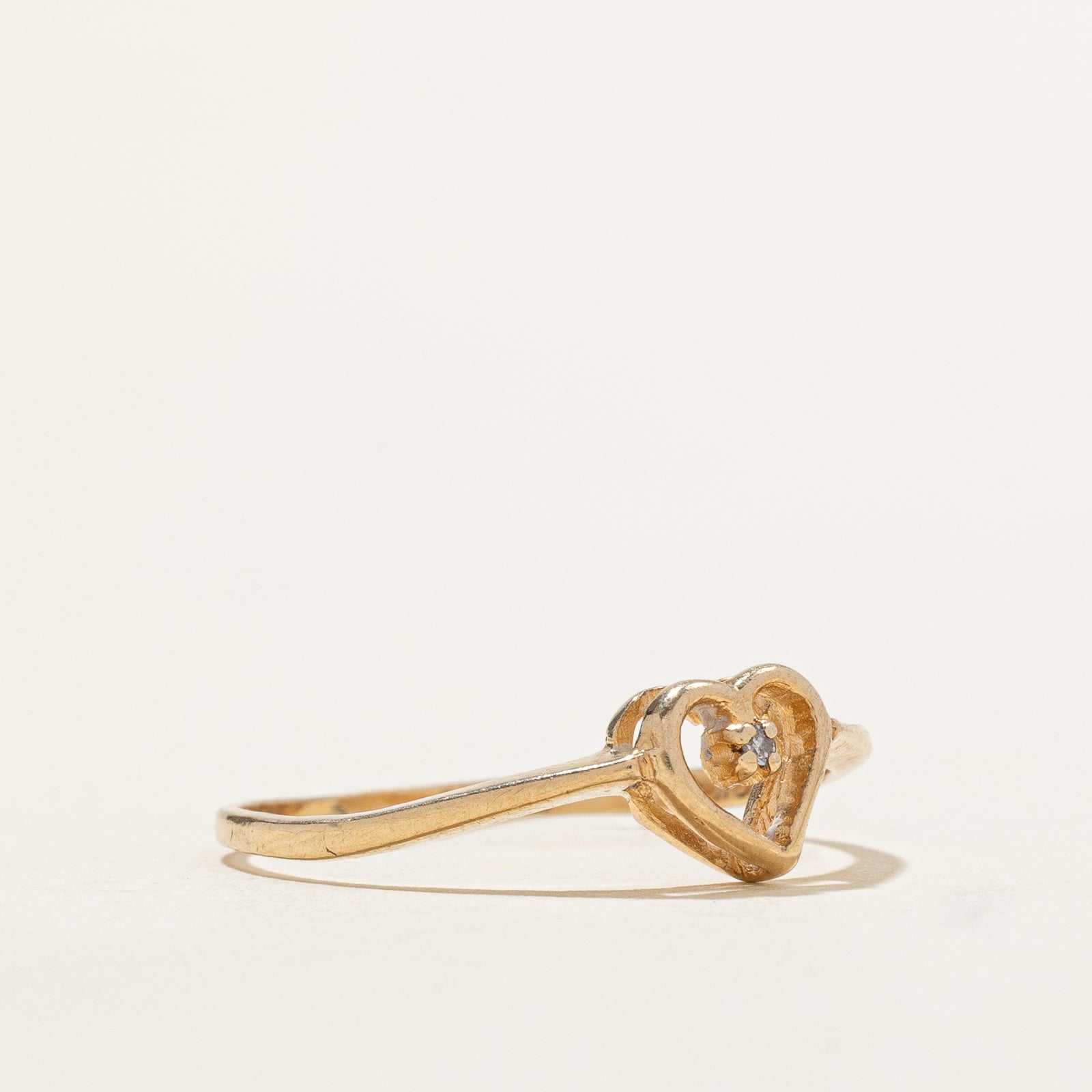 0.005ct Diamond Open Heart Ring - Size 8.25 - Elegant Jewelry for Women, Perfect for Valentine's Day, Anniversary & Romantic Gifts