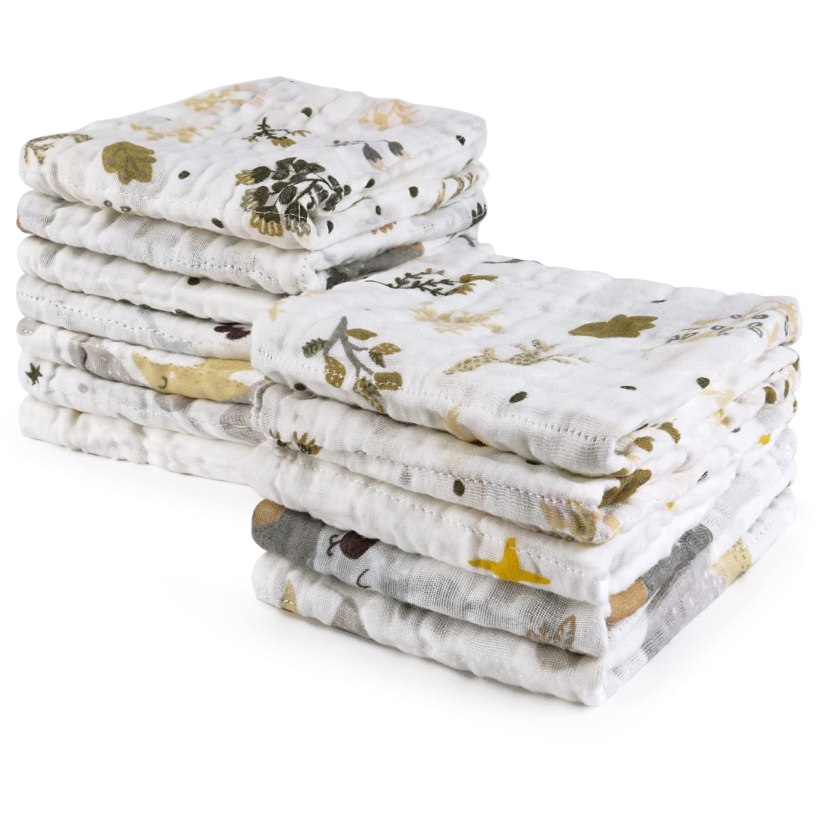 Softan 12-Pack 100% Cotton Baby Muslin Washcloths | Ultra-Soft 12x12 Inch Face Towels & Bath Towels for Newborns | Hypoallergenic for Sensitive Skin | Perfect Baby Shower Gift & Registry Essential | Ideal for Bath Time, Face Wiping & Gentle Cleansing
