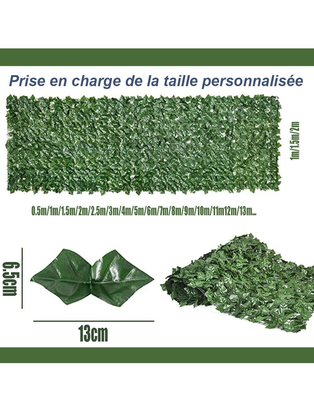Artificial Hedge Fence Screen - 1.5m Fake Garden Privacy Wall Panels, Expandable Faux Ivy Vine Fence for Outdoor Decor (Size: W623) - Perfect for Patio, Balcony & Yard Privacy Screening