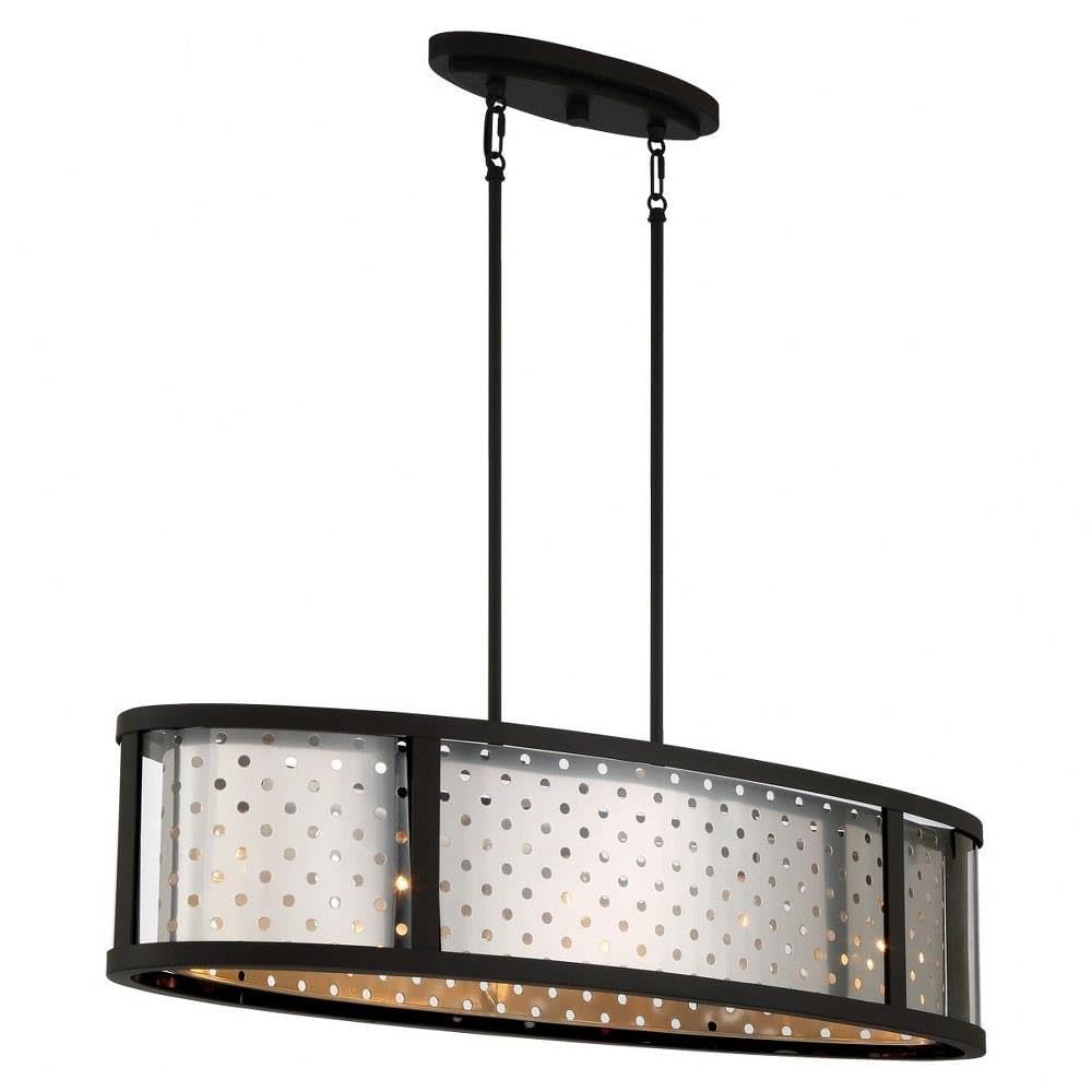 Eurofase Grado 5-Light Chrome Island Pendant Light - Modern Kitchen Lighting for Dining Room, Bar, and Restaurant Decor