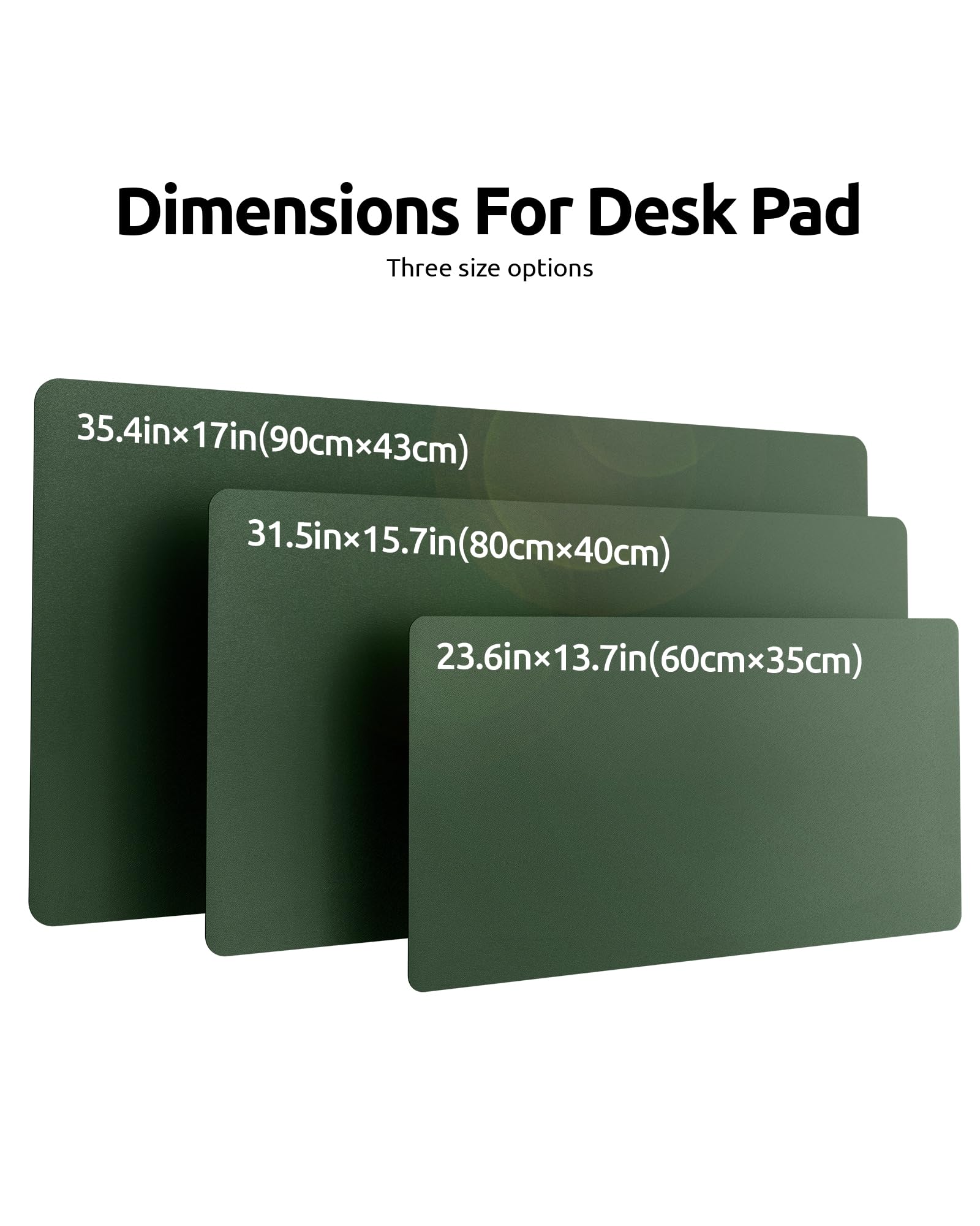 YSAGi Dual-Sided Leather Desk Pad - Large PU Leather Office Desk Mat & Laptop Protector - Waterproof Mouse Pad & Writing Surface for Home & Office (Dark Green + Grey, 23.6