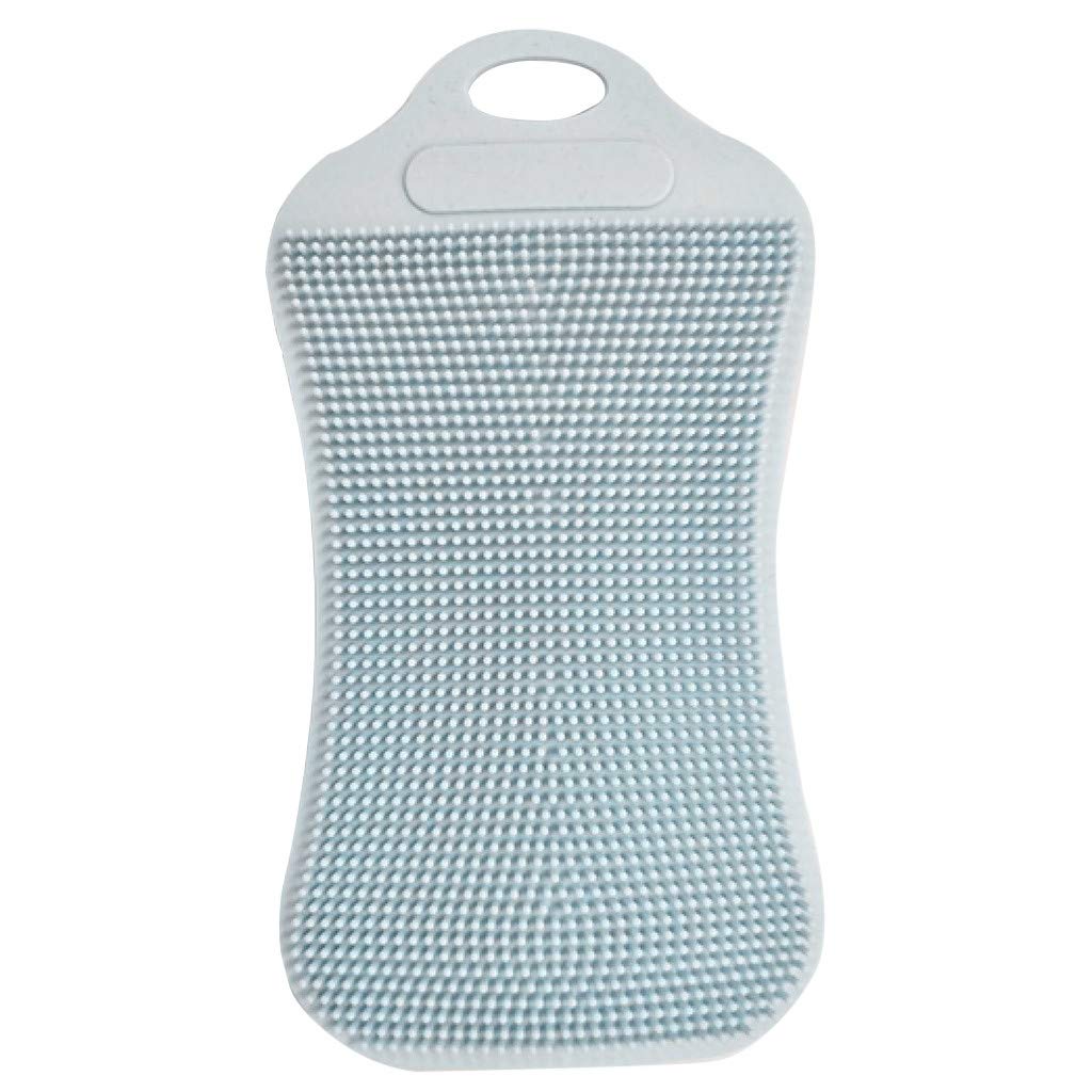 Dual-Sided Silicone Dish Sponge for Scrubbing & Cleaning - Long Lasting Kitchen Sponge Brush with Non-Scratch Surface - Perfect for Pots, Pans, Dishes & Household Cleaning (Gray)