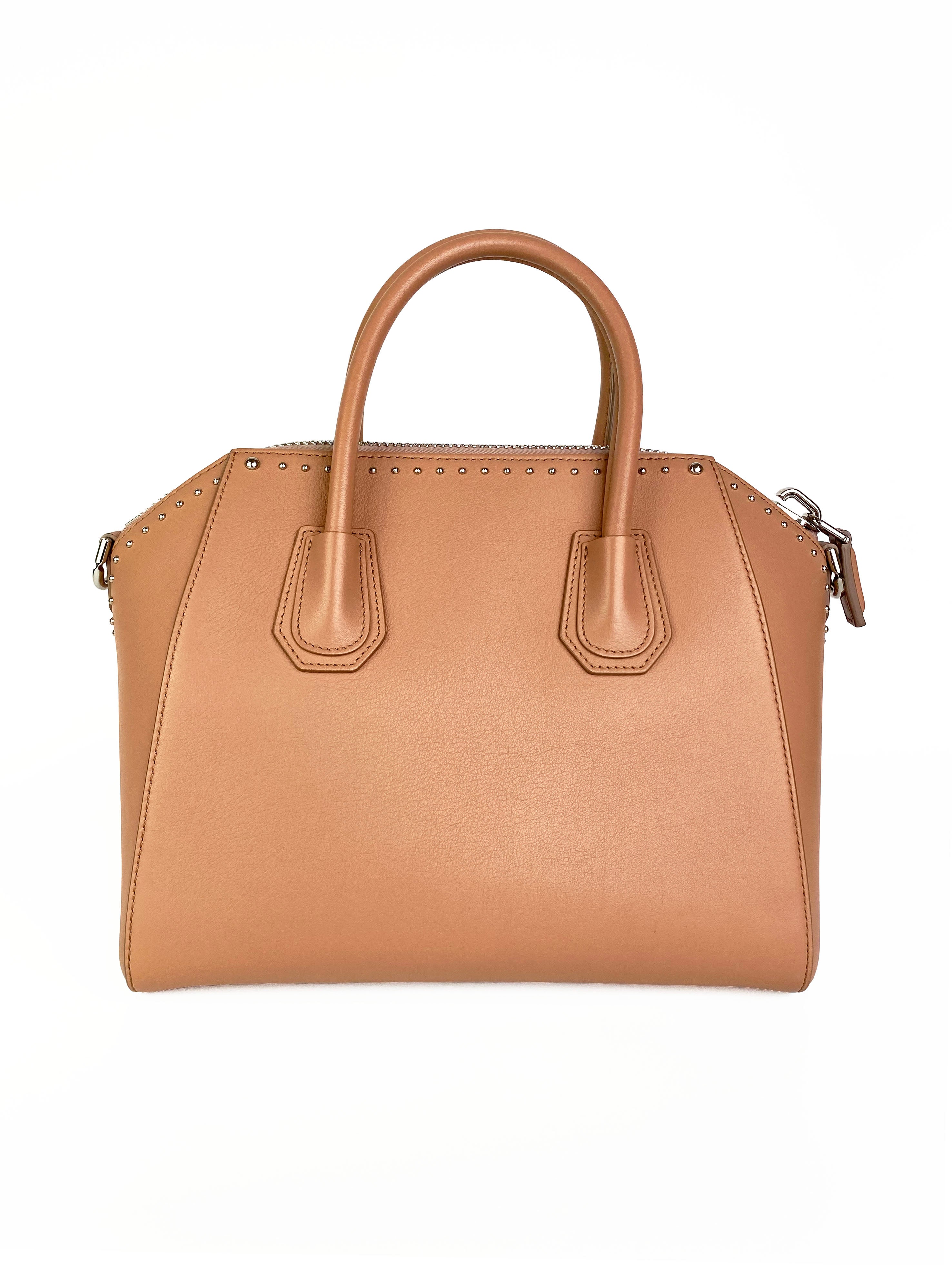 Givenchy Small Antigona Studded Tote Bag in Nude Pink | Luxury Designer Handbag for Women | Perfect for Work, Travel & Evening Events
