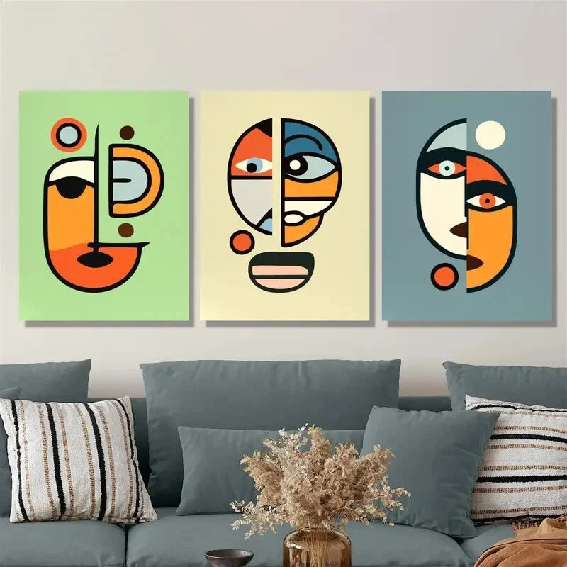 3-Piece Golden Artistic Lines Metal Wall Art - Black & Gray Framed Canvas Prints Ready to Hang - Perfect for Living Room, Bedroom & Office Decor