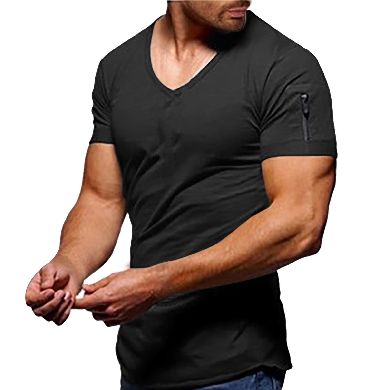 Men's Activewear Tracksuit Set - Short Sleeve Zip-Up Top & Shorts for Summer Sports, Gym, Running, and Casual Wear