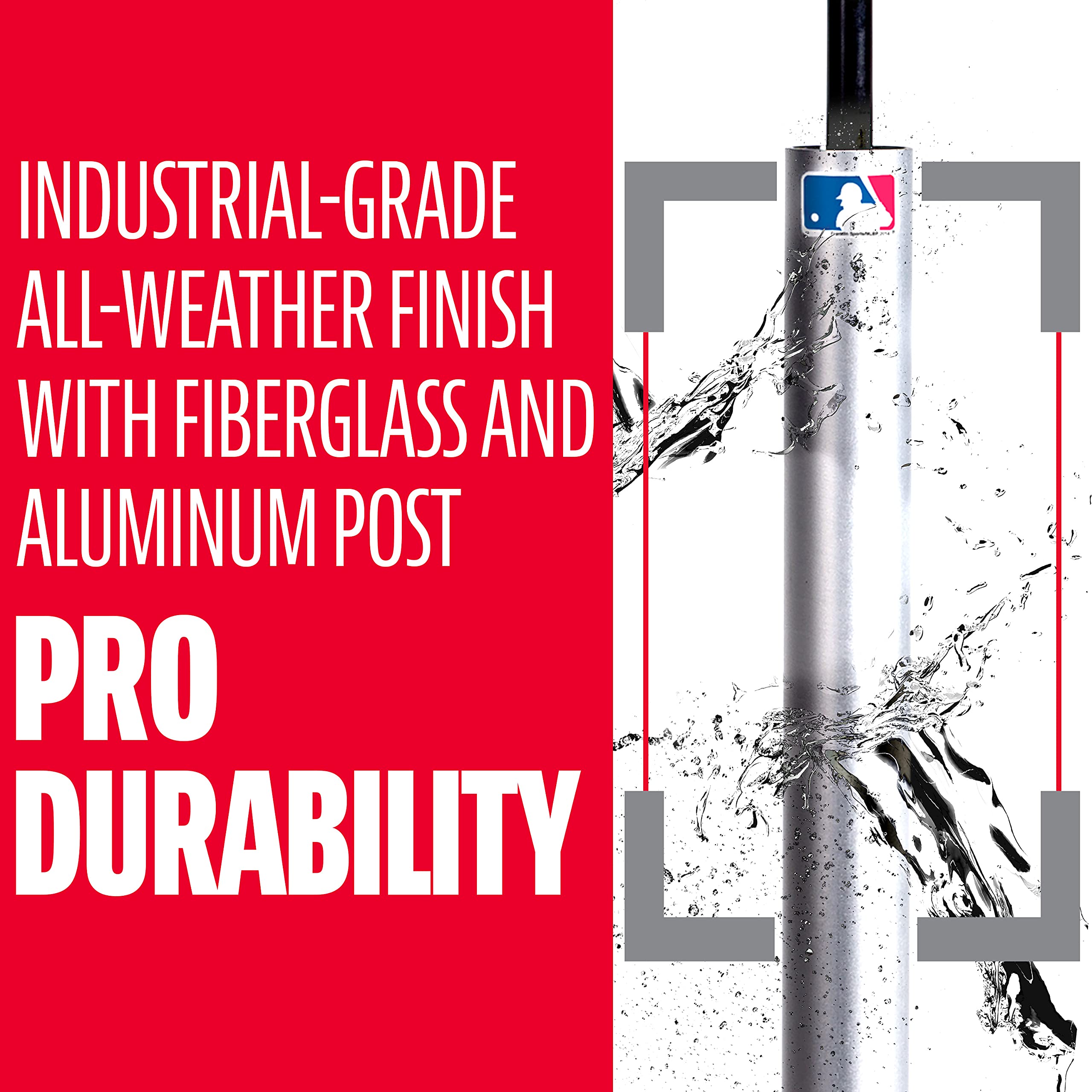 Franklin Sports Adjustable Baseball & Softball Batting Tee - Heavy Duty Portable Hitting Tee with Weighted Base for Stability - Perfect for Backyard Practice, Training Drills & Travel Games - Ideal for Youth Baseball, Softball Training & Home Batting Practice