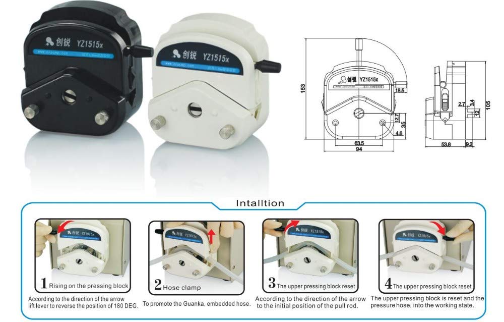 304 Stainless Steel Flip-Top Peristaltic Pump Head with 3 Rollers - Corrosion Resistant for Chemical Transfer, Lab Equipment & Industrial Applications