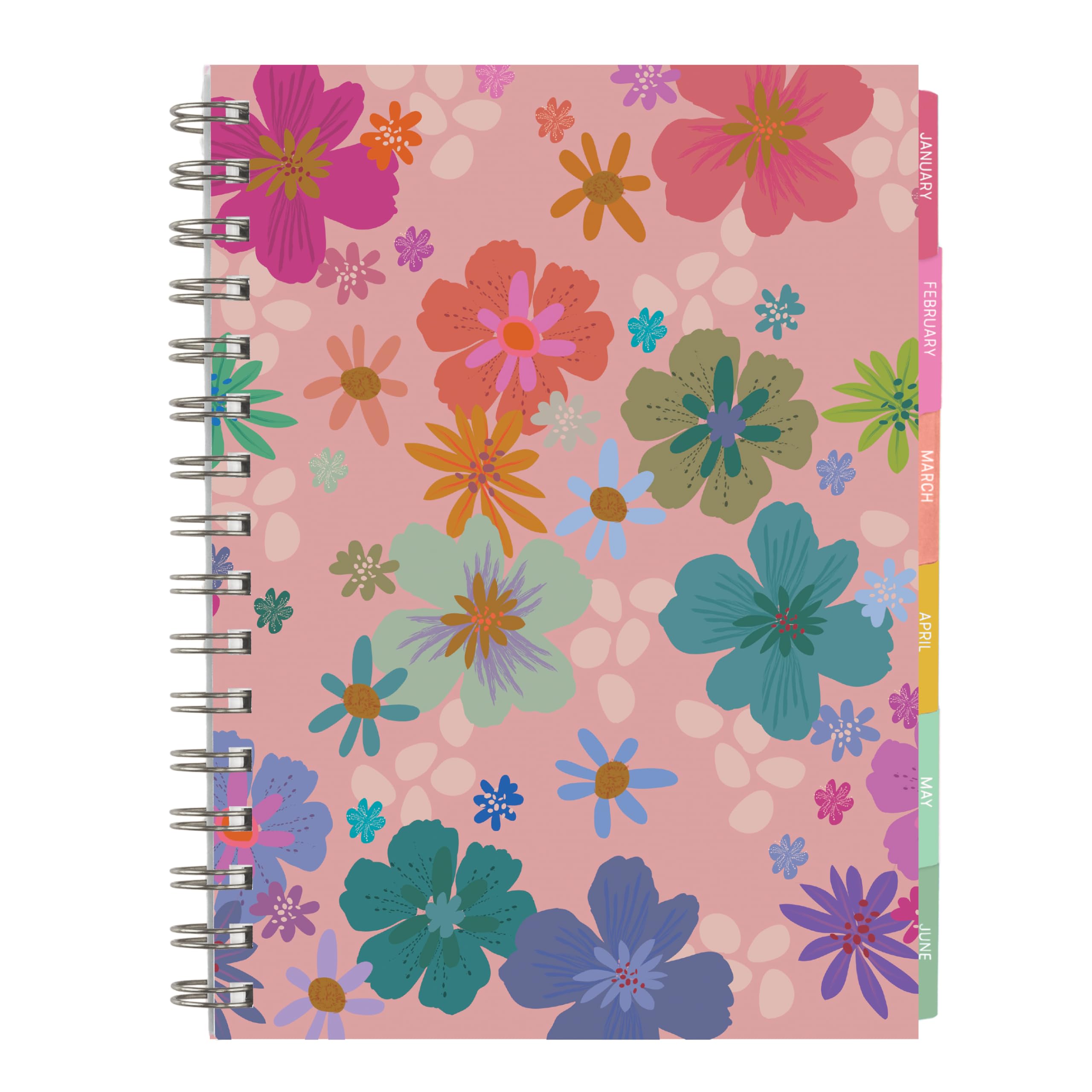Erin Condren Inspired 2025 Weekly Planner - A5 Size 12-Month Dated Calendar (Jan-Dec) with Floral Petal Party Cover - Perfect for Students, Professionals & Goal Tracking