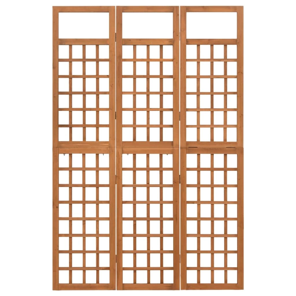 3-Panel Folding Room Divider - Solid Fir Wood Privacy Screen for Indoor & Outdoor Use (47.6