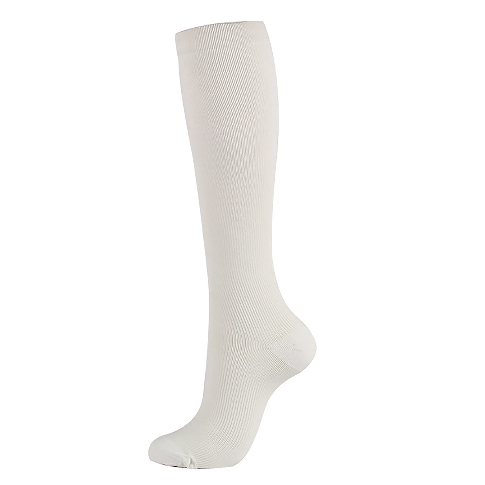 **Men's & Women's Solid Color Nylon Compression Socks - Long Tube Outdoor Sports Socks for Running, Hiking & Workout - Breathable & Supportive**