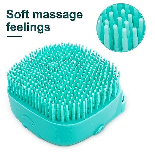 Exfoliating Silicone Bath Brush for Men & Women - Body Scrubber with Shampoo Dispenser | Perfect for Shower, Spa & Deep Skin Cleansing