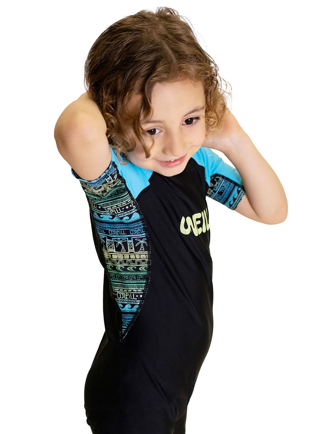 O'Neill Toddler Boys SPF 50+ Sun Protection Long Sleeve Rash Guard Swim Shirt - UV Protective Swimwear for Beach, Pool & Water Play