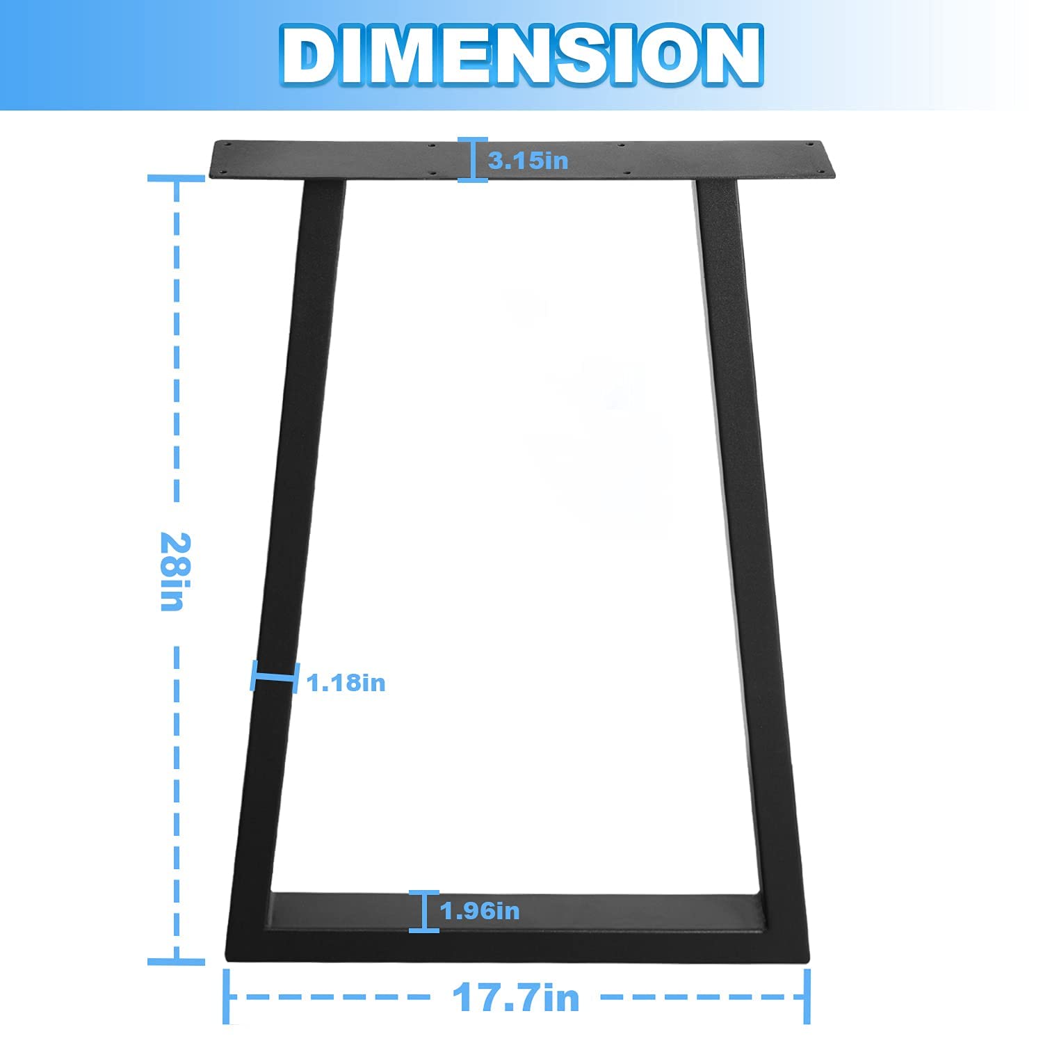 Heavy Duty Metal Trapezoid Table Legs 28
