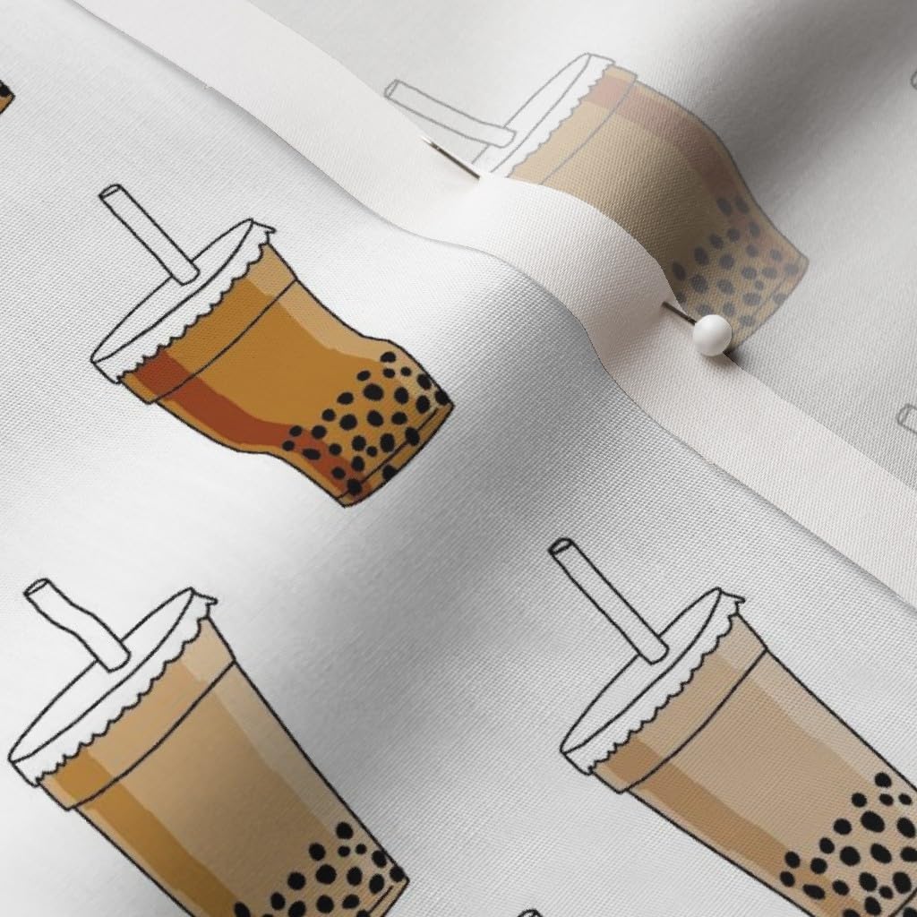 Bubble Tea & Matcha Sweets Printed Cotton Poplin Fabric by The Yard - Perfect for Sewing, Quilting, Dresses & DIY Crafts | Spoonflower Fabric for Coffee, Drink & Junk Food Lovers
