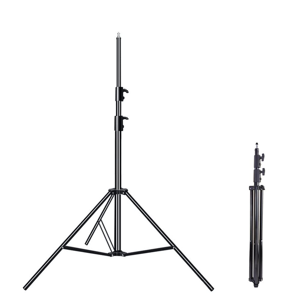 Professional 8.5ft Heavy Duty Aluminum Alloy Photography Light Stand with Spring Cushion - 2 Pack Studio Lighting Stand for Softbox, Ring Light, Strobe & Flash - Perfect for Portrait, Product & YouTube Video Shooting