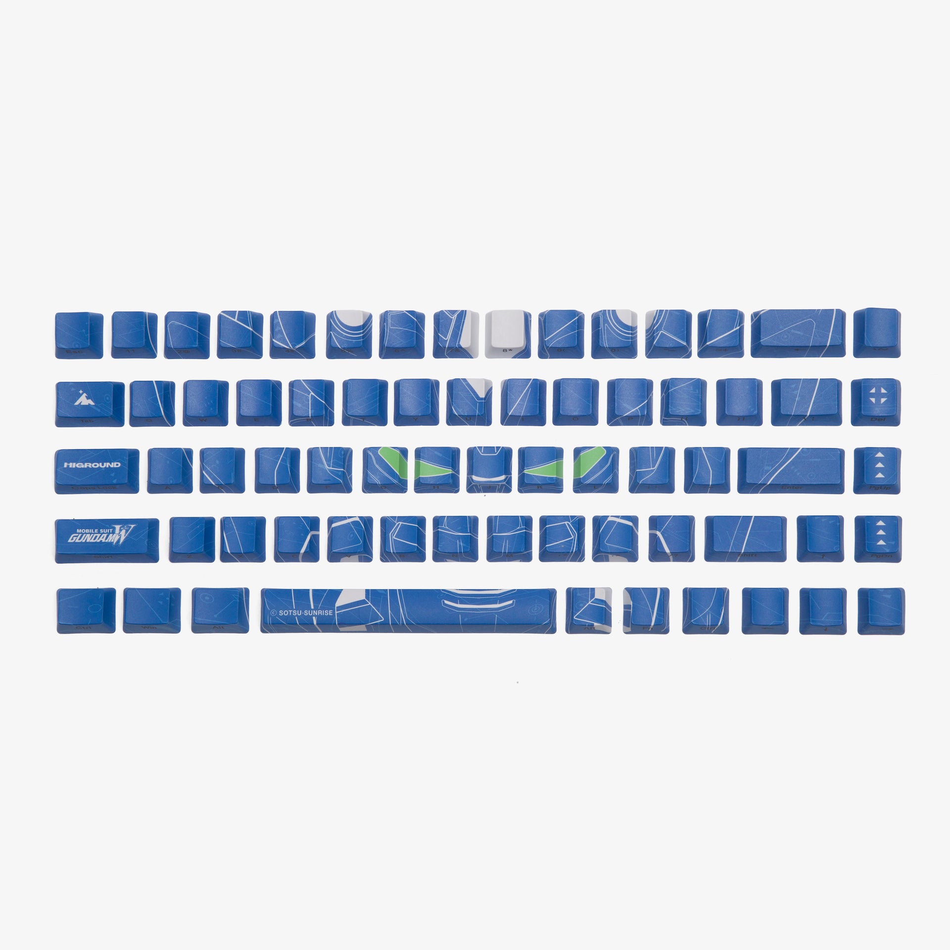 Premium Gundam 68 Keycaps Set - Blue Admiral Mechanical Keyboard Keycaps for Gaming & Typing - Perfect for Custom Mechanical Keyboards & PC Builds