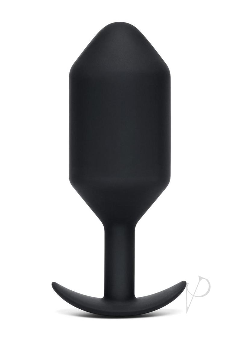 B Vibe Snug Plug 7 - Weighted Silicone Anal Plug for Men & Women - Black - Perfect for Beginners & Advanced Users - Enhance Intimacy & Comfort During Play