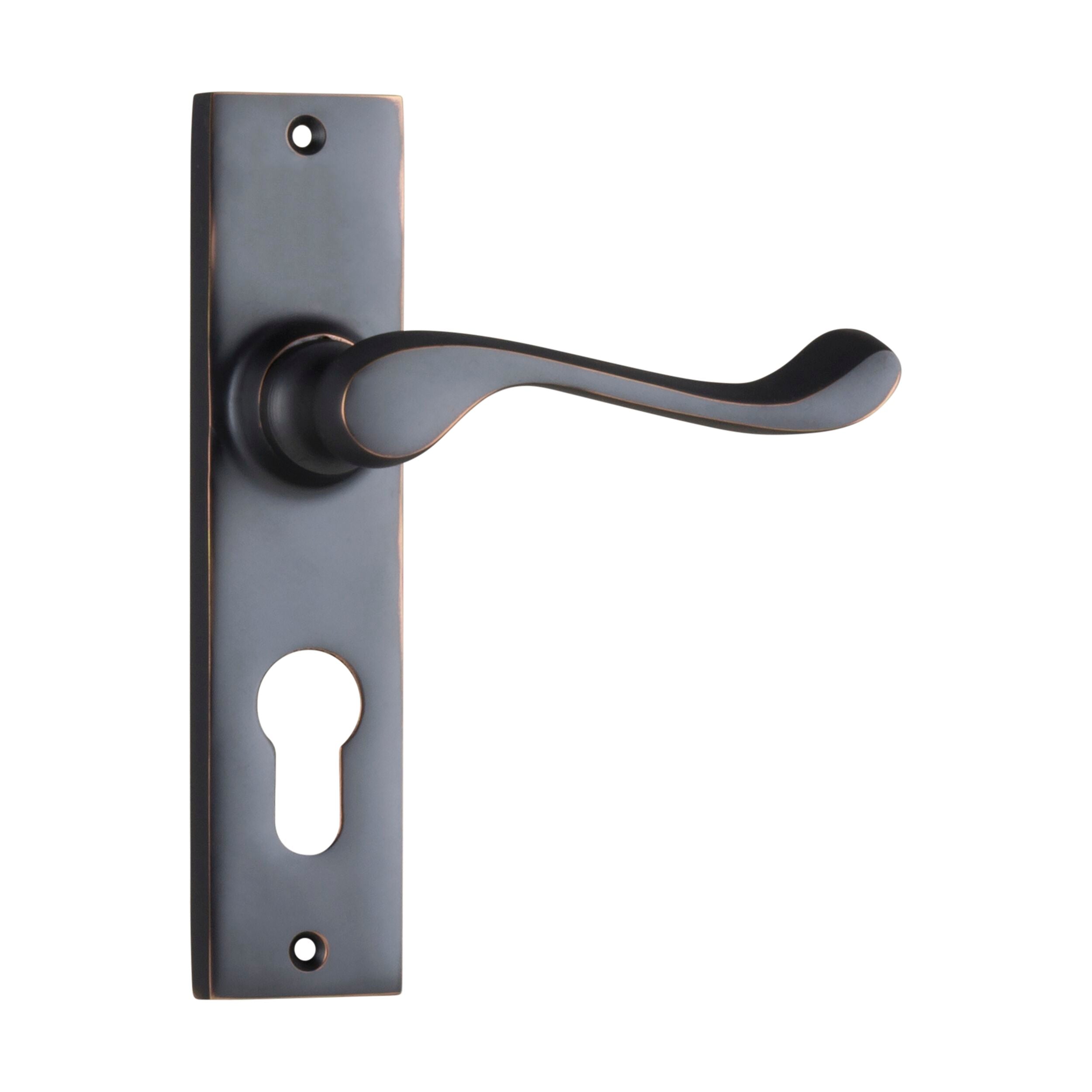 Fremantle Euro Pair Door Lever Set in Antique Copper - 0895E - H150xW35xP50mm - Perfect for Vintage Home, Office & Commercial Doors