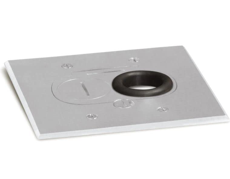 Concealed Plug Recessed Floor Box - 15A Duplex Outlet with Screw Plugs (Aluminum) - Ideal for Home Theater, Office & Commercial Floor Power Solutions