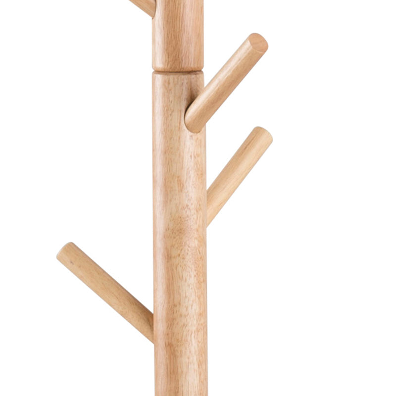 BRENER Wooden Coat Stand - Natural Finish for Hats, Jackets & Scarves - Perfect for Entryway, Bedroom or Office Organization