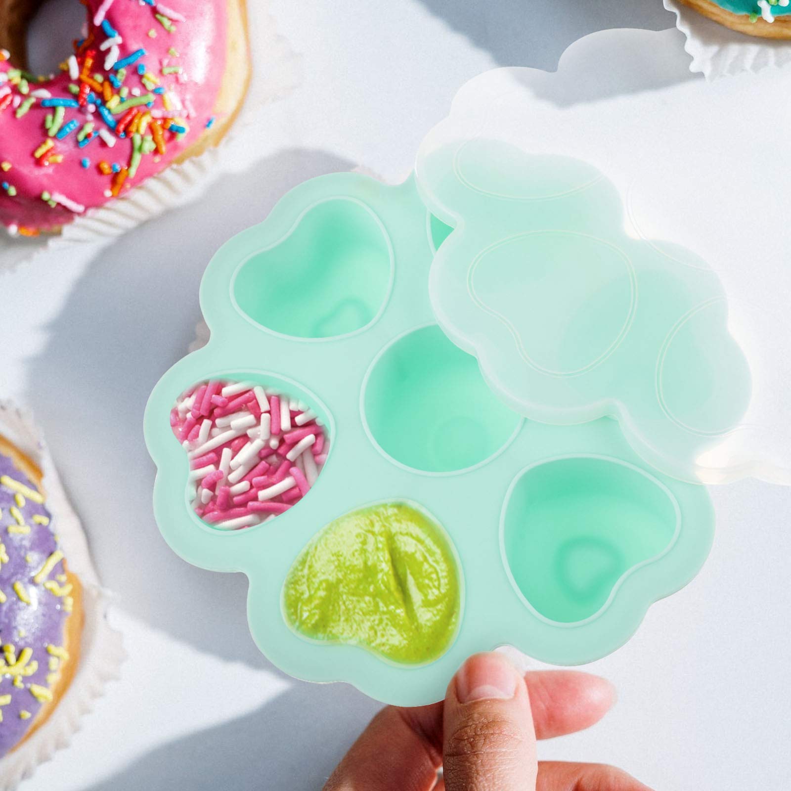 Heart Shaped Silicone Mold for Ice Cubes, Chocolate, Soap, Desserts, Baking, DIY, Cakes, Biscuits & Cookies - Perfect for Valentine's Day, Parties & Home Decor