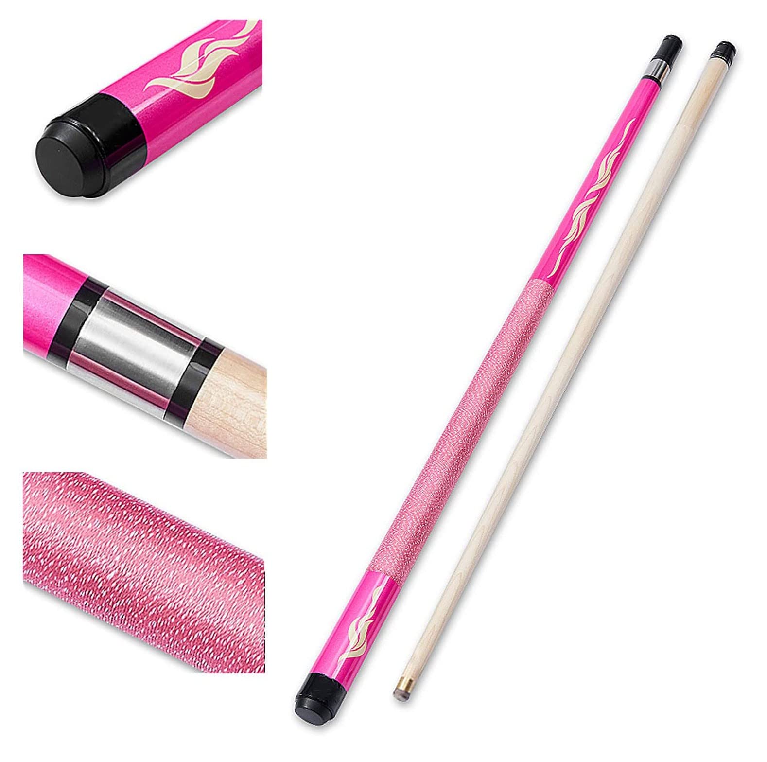 MRKBBVAKVZ 57 Inch Pool Cue Stick with 10.5mm Tip & Cleaning Towel - Premium Pink Billiard Cue for Professional & Recreational Play - Perfect for Home Game Rooms, Bars, and Pool Halls