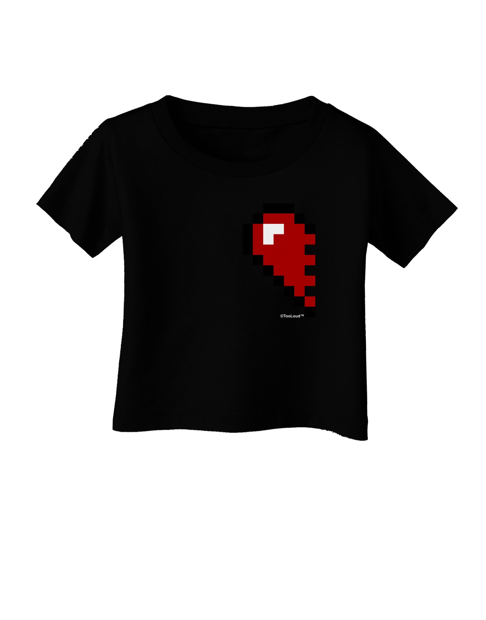 TooLoud Couples Pixel Heart Design Left Infant T-Shirt - Dark Color Baby Bodysuit for Newborns & Infants - Perfect for Family Photos, Matching Outfits & Special Occasions