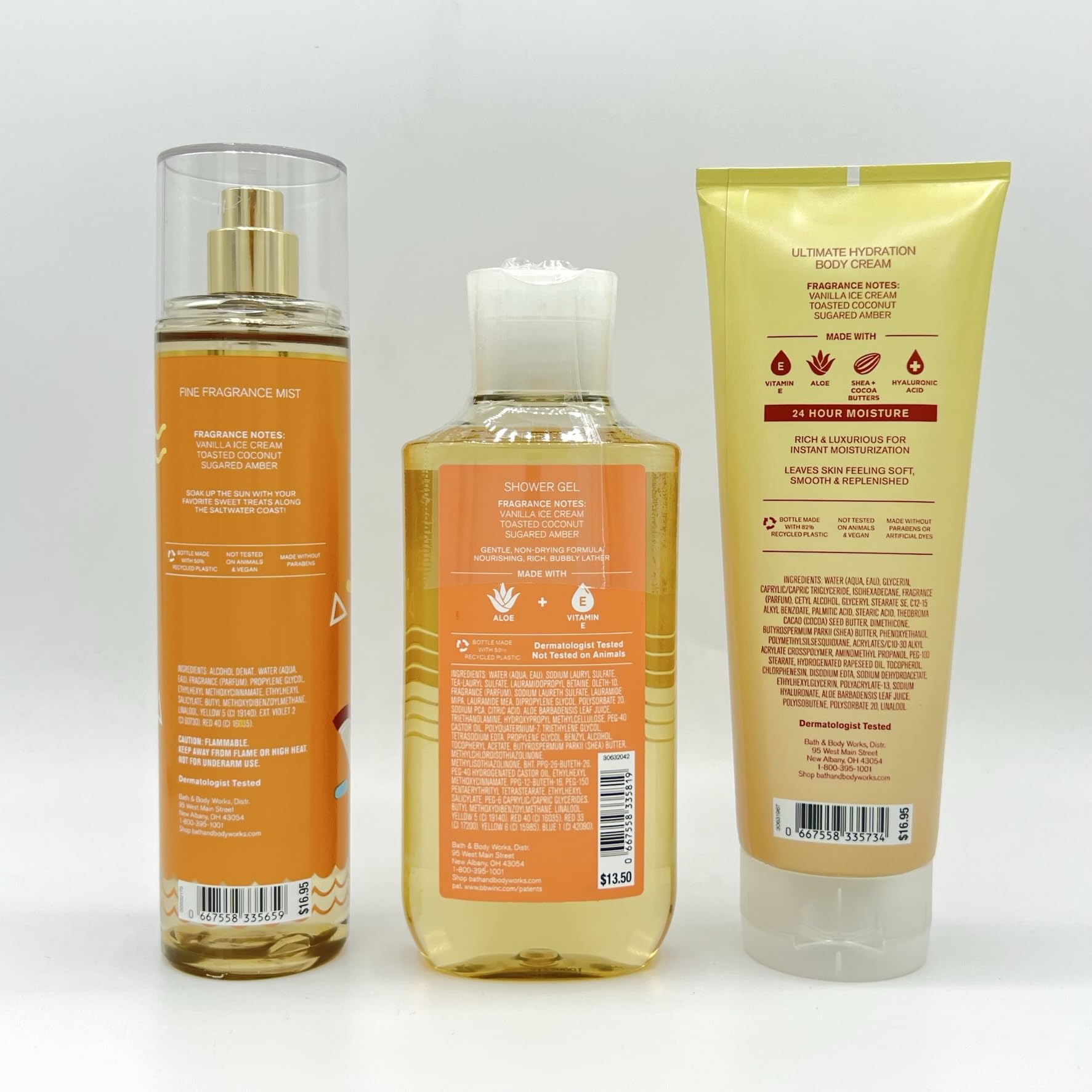 Organic Whipped Coconut Milkshake Bath & Body Gift Set - 3 Piece Luxury Skincare Bundle with Fragrance Mist, Shower Gel & Hydrating Body Cream for Spa Day, Self Care & Relaxation at Home
