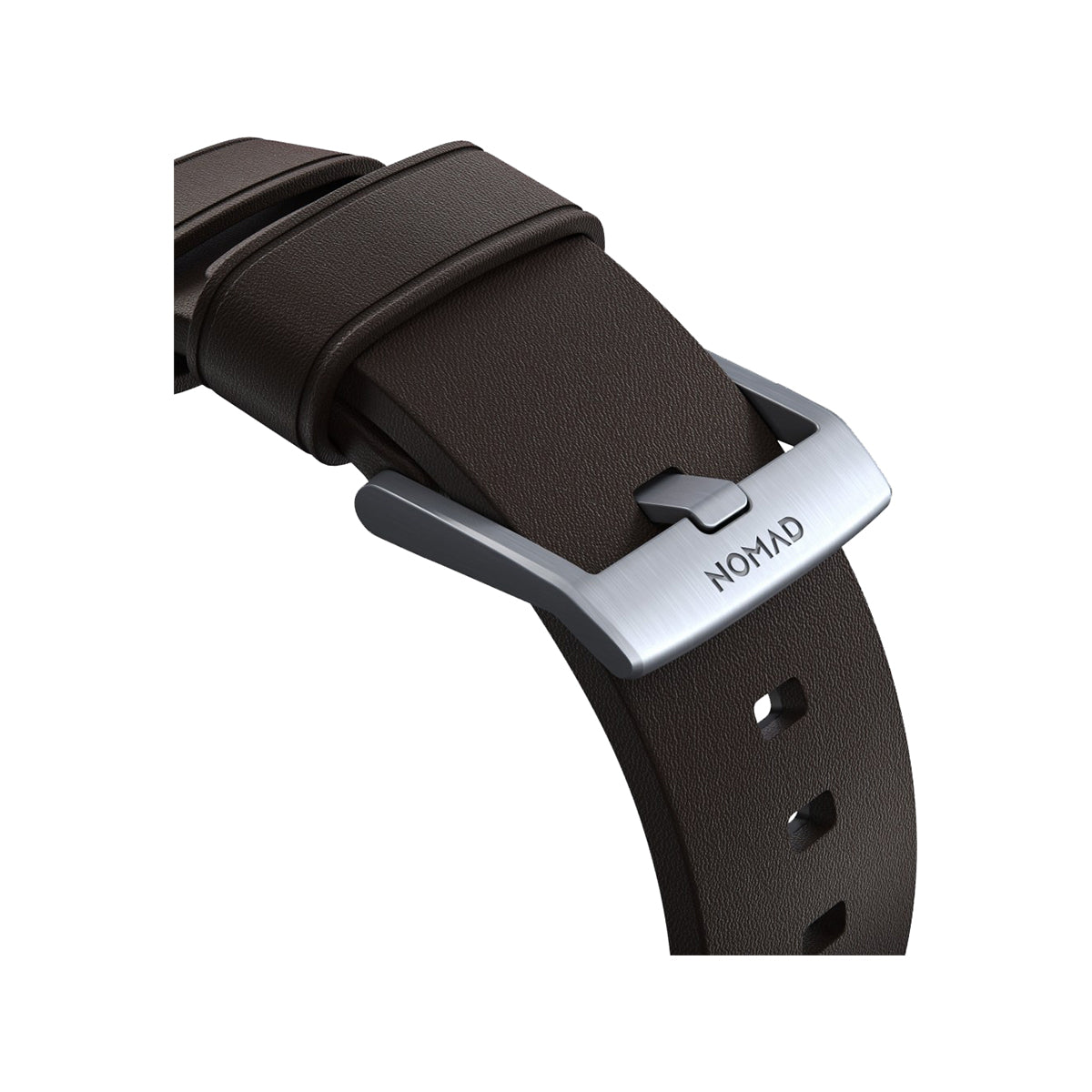 Nomad Active Band Pro 45mm / 49mm Silver Hard Case with Premium Brown Leather Strap - Compatible with Apple Watch for Workout, Travel & Everyday Wear