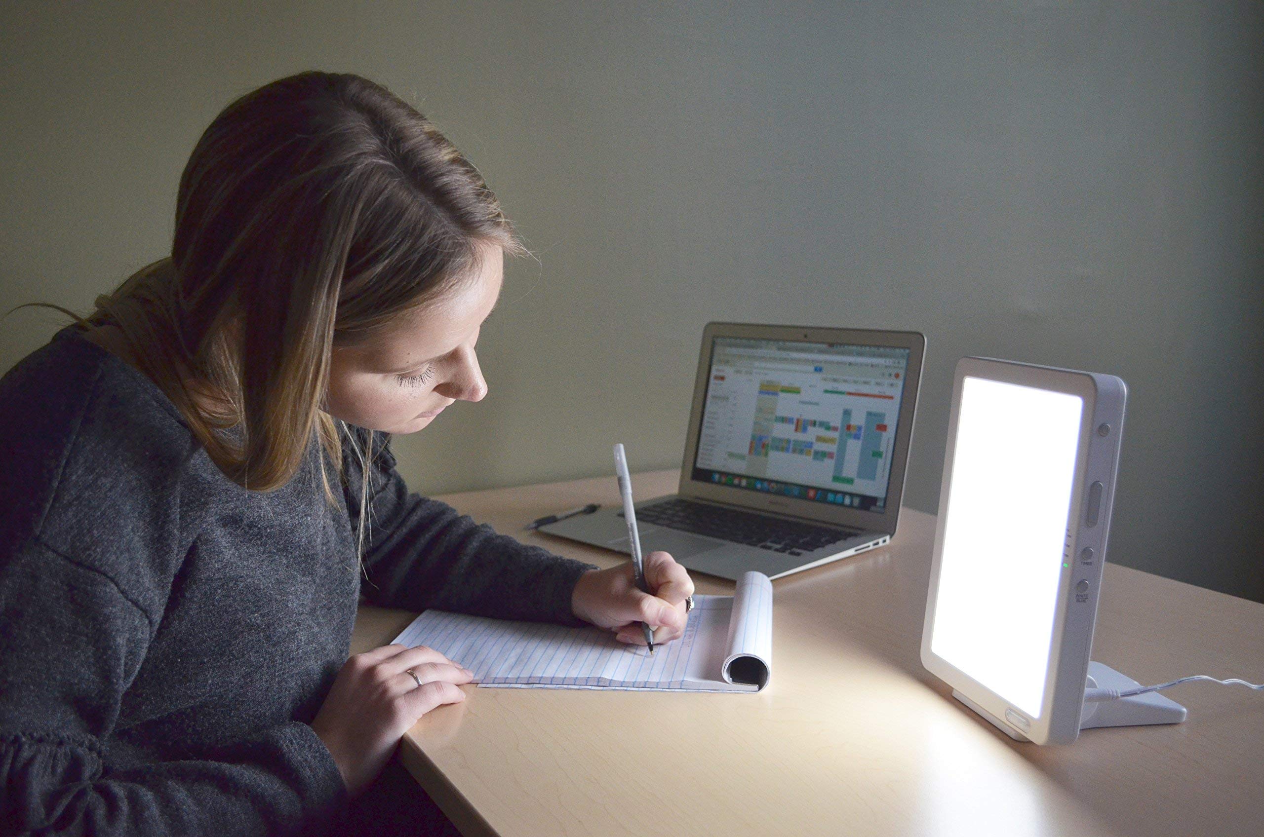PureGuardian 10,000 LUX Full Spectrum Light Therapy Lamp - Adjustable Blue/White Light Intensity with Timer - SAD Treatment, Vitamin D Boost & Energy Enhancement - Perfect for Home Office, Reading & Relaxation