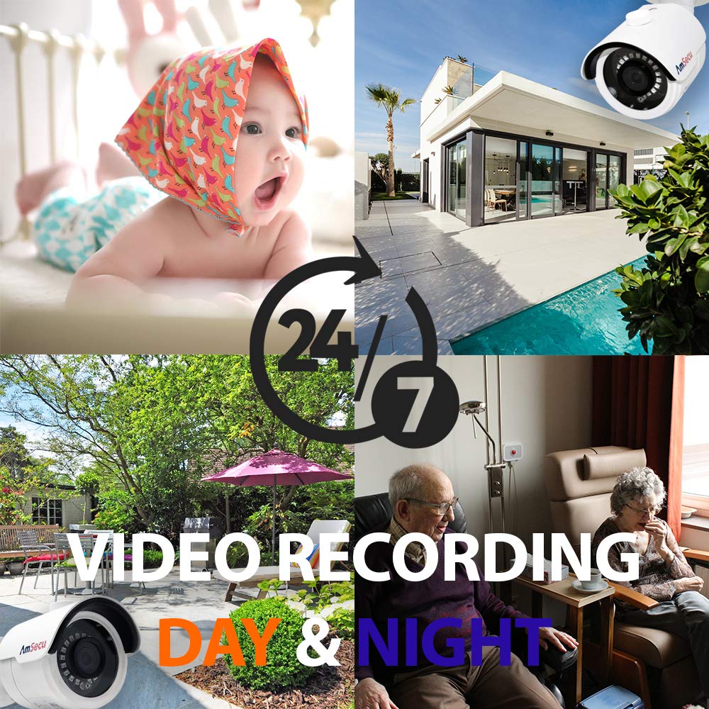 4K 4 Channel PoE Wired Home Security Camera System with 8MP UltraHD Bullet IP Cameras - Indoor & Outdoor Surveillance with 1TB HDD, Mobile App, Motion Detection & Night Vision | Perfect for Home, Office & Business Security Monitoring
