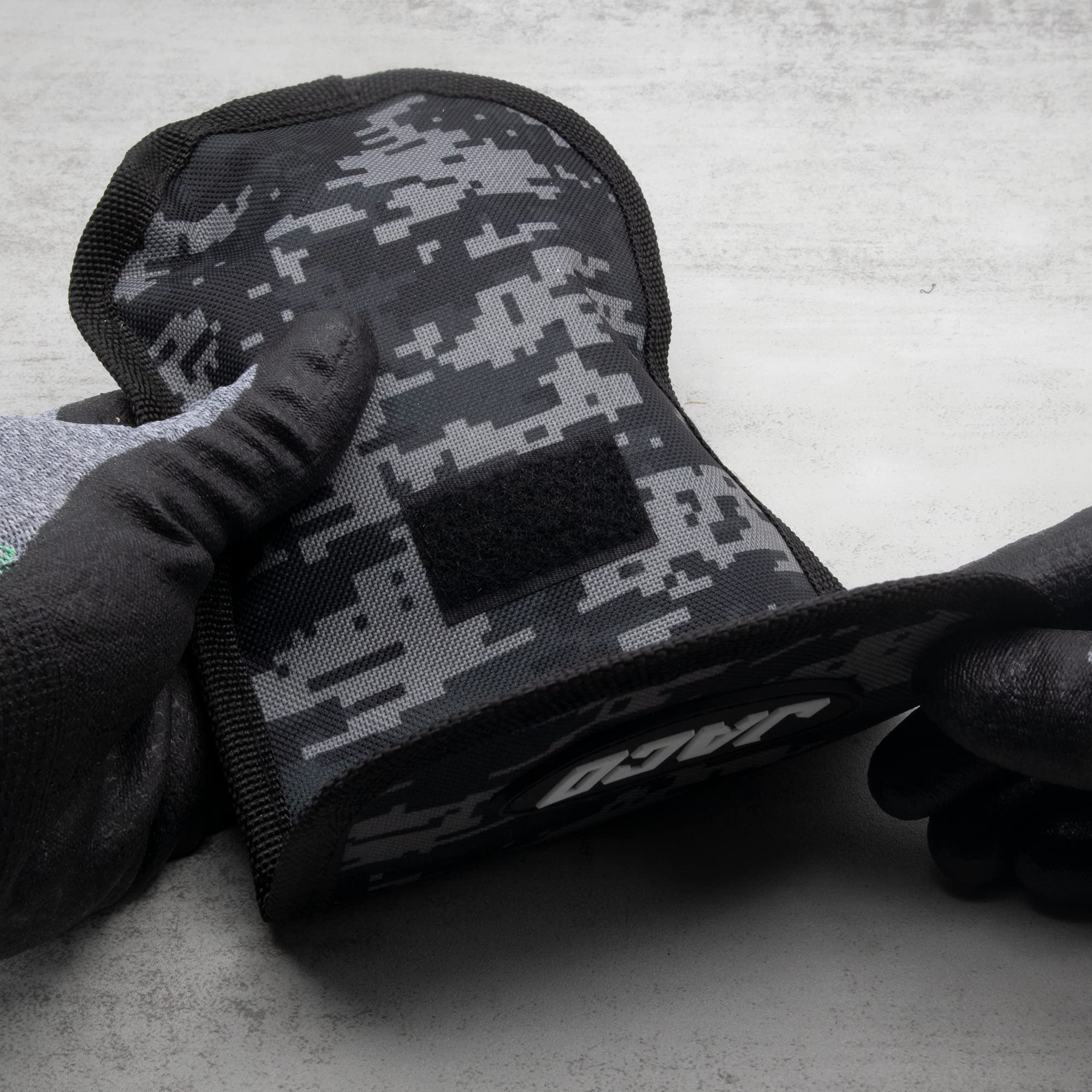 JACO Multi-Purpose Utility Tool Pouch - Heavy Duty Storage Organizer for Tire Gauges, Wrenches & Work Accessories (Digital Camo) - Perfect for Mechanics, DIY Projects & Outdoor Adventures