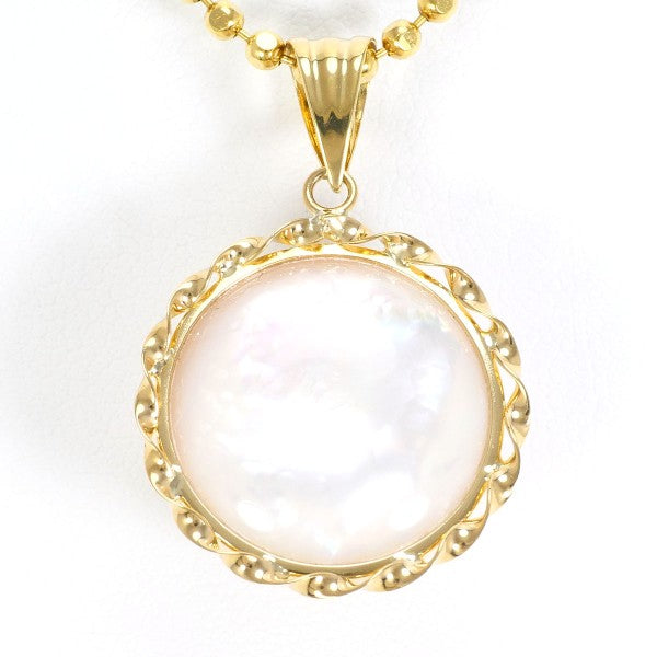 18K Yellow Gold Semi-Round Pearl Necklace for Women - Elegant Pearl Jewelry Gift for Wedding, Anniversary & Special Occasions