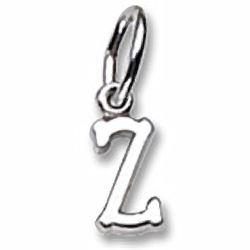 Initial Letter Z Charm - Sterling Silver Alphabet Pendant for Bracelets & Necklaces - Perfect for DIY Jewelry, Gifts & Personalized Accessories