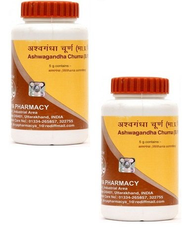Divya Ashwagandha Churna Powder - 100g x 2 Bottles (200g Total) | Organic Ayurvedic Herbal Supplement for Stress Relief & Immunity Boost | Perfect for Daily Wellness Routine & Yoga Practice