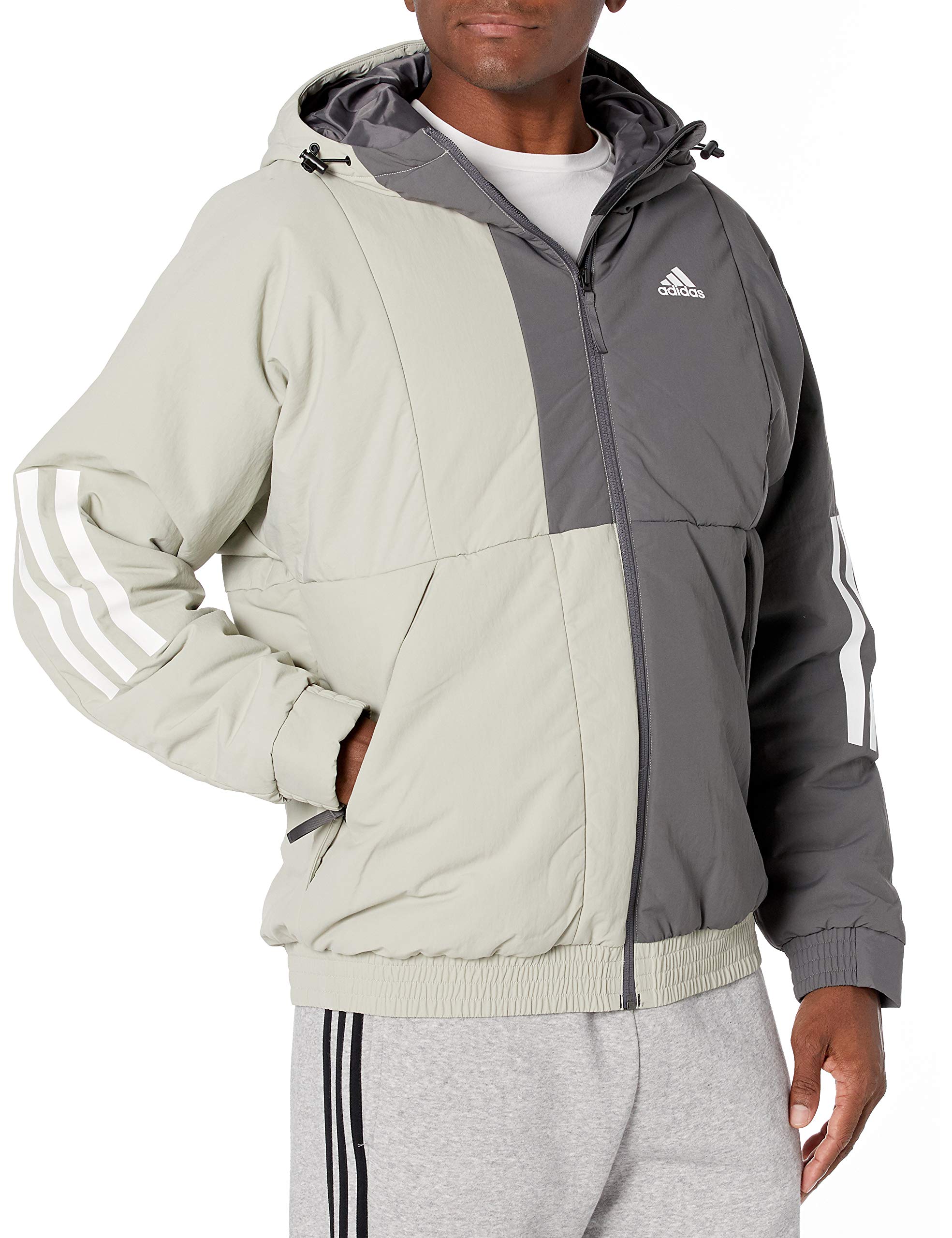 Adidas Men's Back to School Hooded Jacket - Lightweight Windbreaker for College & Casual Wear | Water-Resistant Outdoor Pullover for Fall & Winter