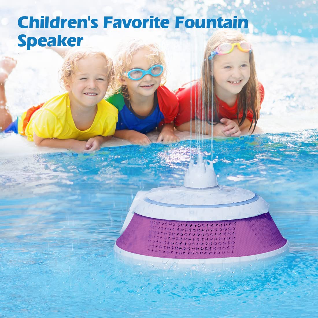 Foifope Floating Bluetooth Speaker - Waterproof Wireless Pool Speaker with LED Lights for Hot Tubs, Showers, Bathrooms & Outdoor Use | Portable Shower Speaker for Kids & Adults (Pink)