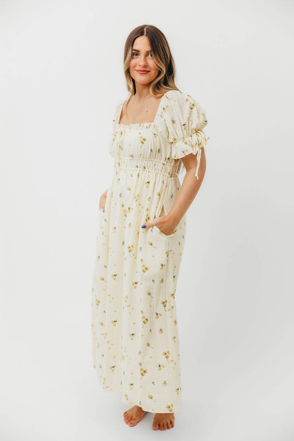 Savanna Steppe 100% Cotton Maternity Dress in Cream - Bump Friendly & Inclusive Sizing (S-3XL) | Perfect for Pregnancy, Nursing, and Everyday Comfort