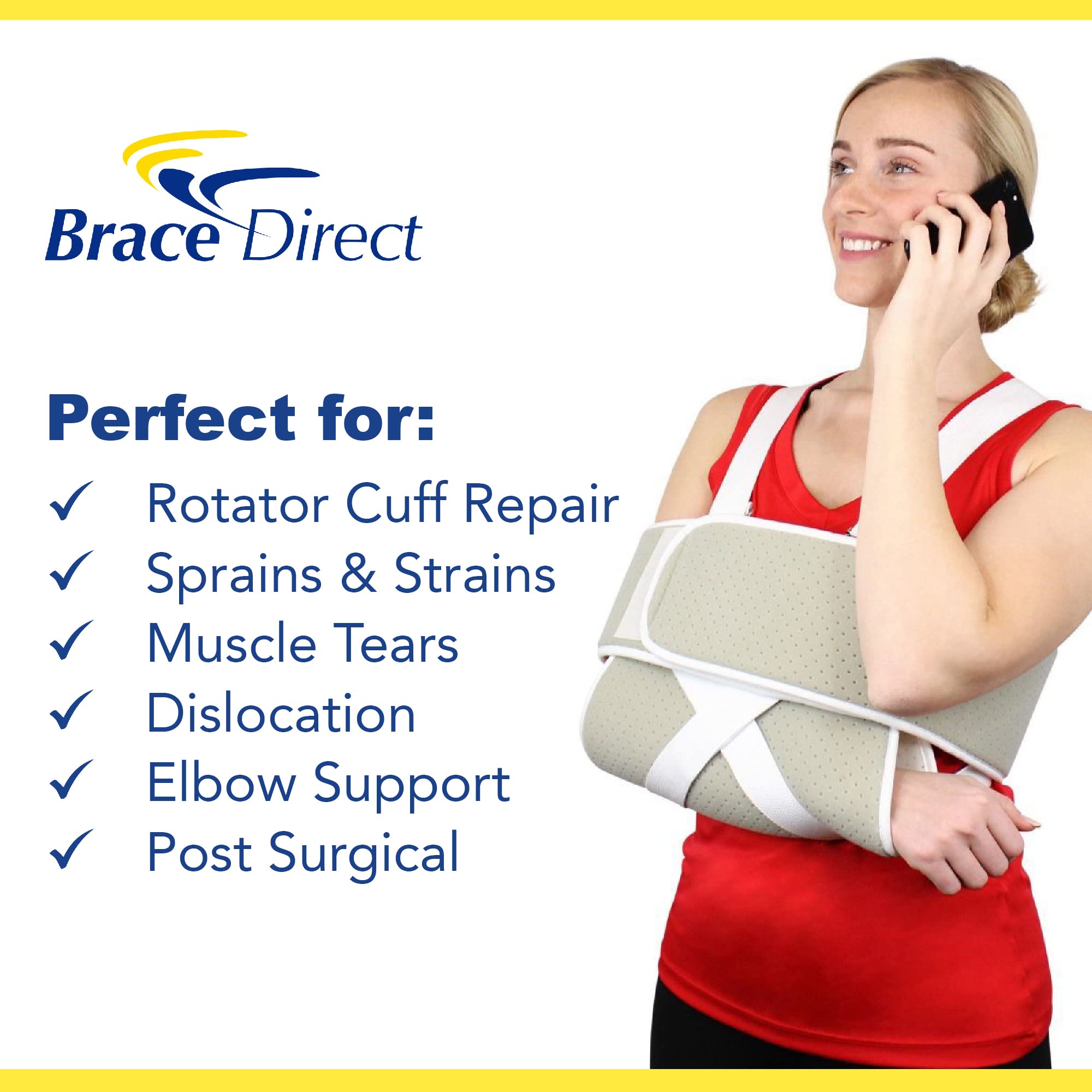 **Arm Sling and Swathe Shoulder Immobilizer - Adjustable Support for Broken Bones, Rotator Cuff, Dislocation & Post-Surgery Recovery - Comfortable for Day & Night Use - Ideal for Sleeping, Sports Injuries & Daily Activities (PDAC L3660)**