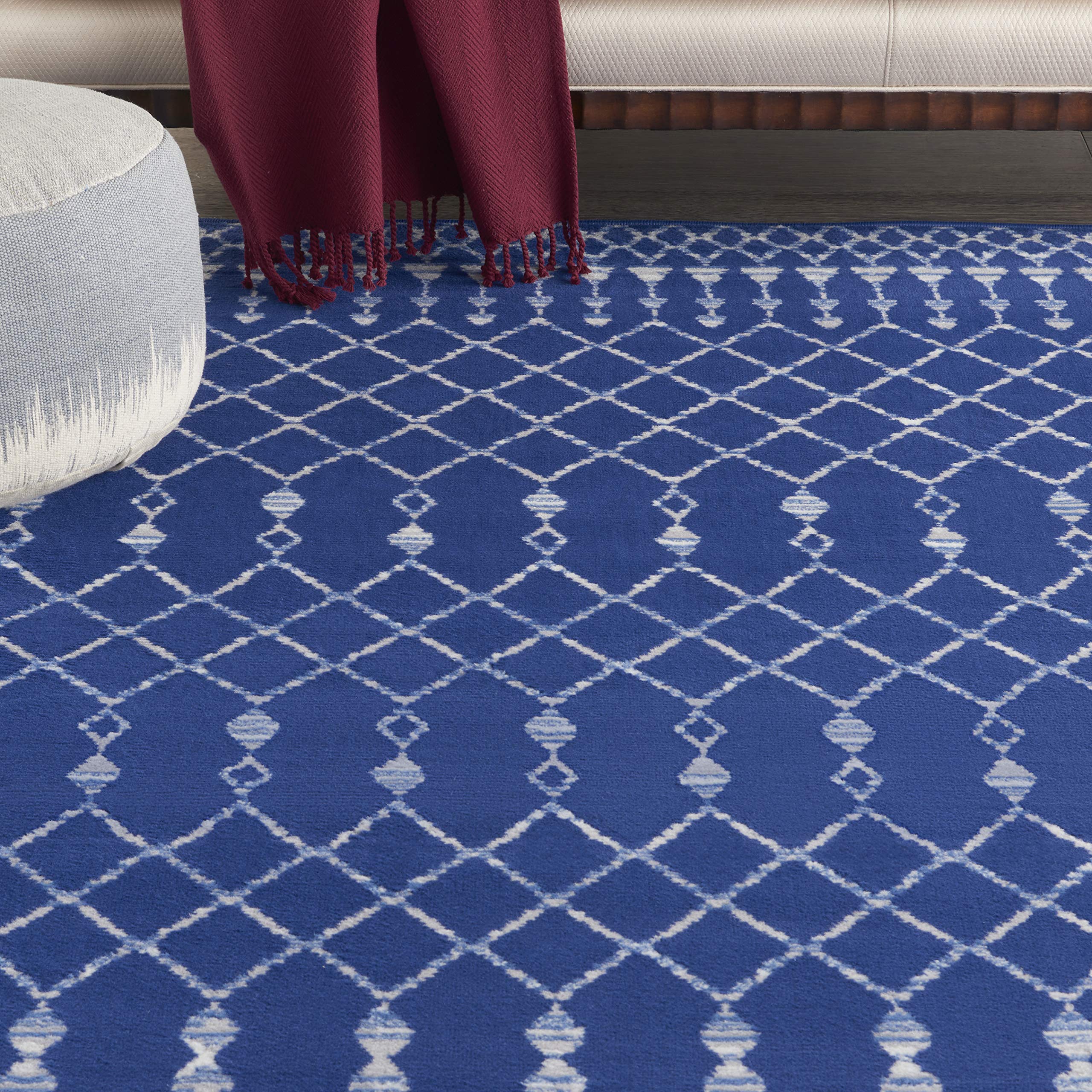Nourison Whimsicle Moroccan Navy 7' x 10' Area Rug - Easy to Clean, Non-Shedding, Soft & Durable - Perfect for Bedroom, Living Room, Dining Room & Kitchen Decor (7x10) - Ideal for Home, Office & High Traffic Areas