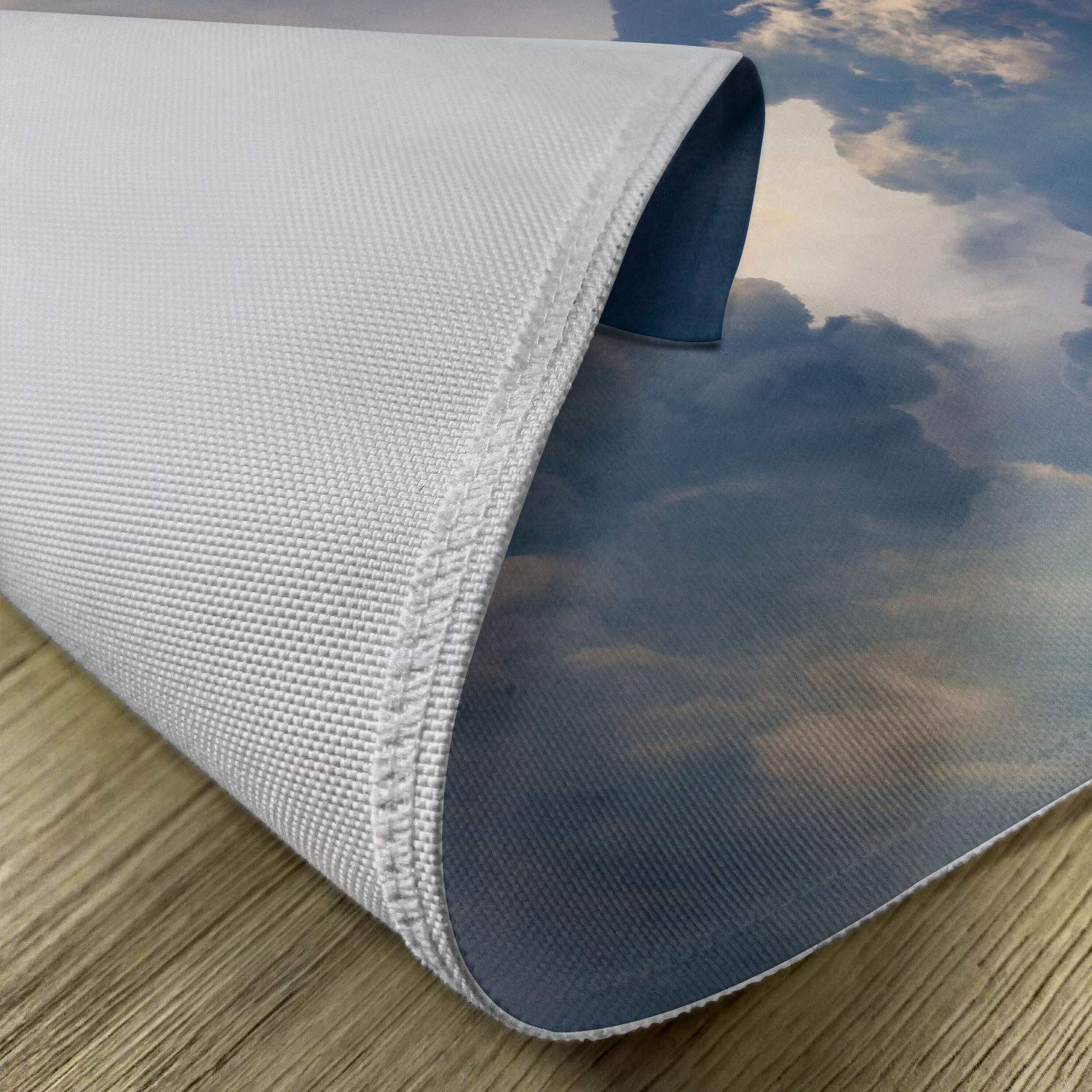 Ambesonne 4-Piece Clouds Place Mats Set - Majestic Rain Storm Sky Scenery, Washable Fabric Table Mats for Dining Room & Kitchen Decor in Blue & White | Perfect for Home, Office, and Outdoor Picnics