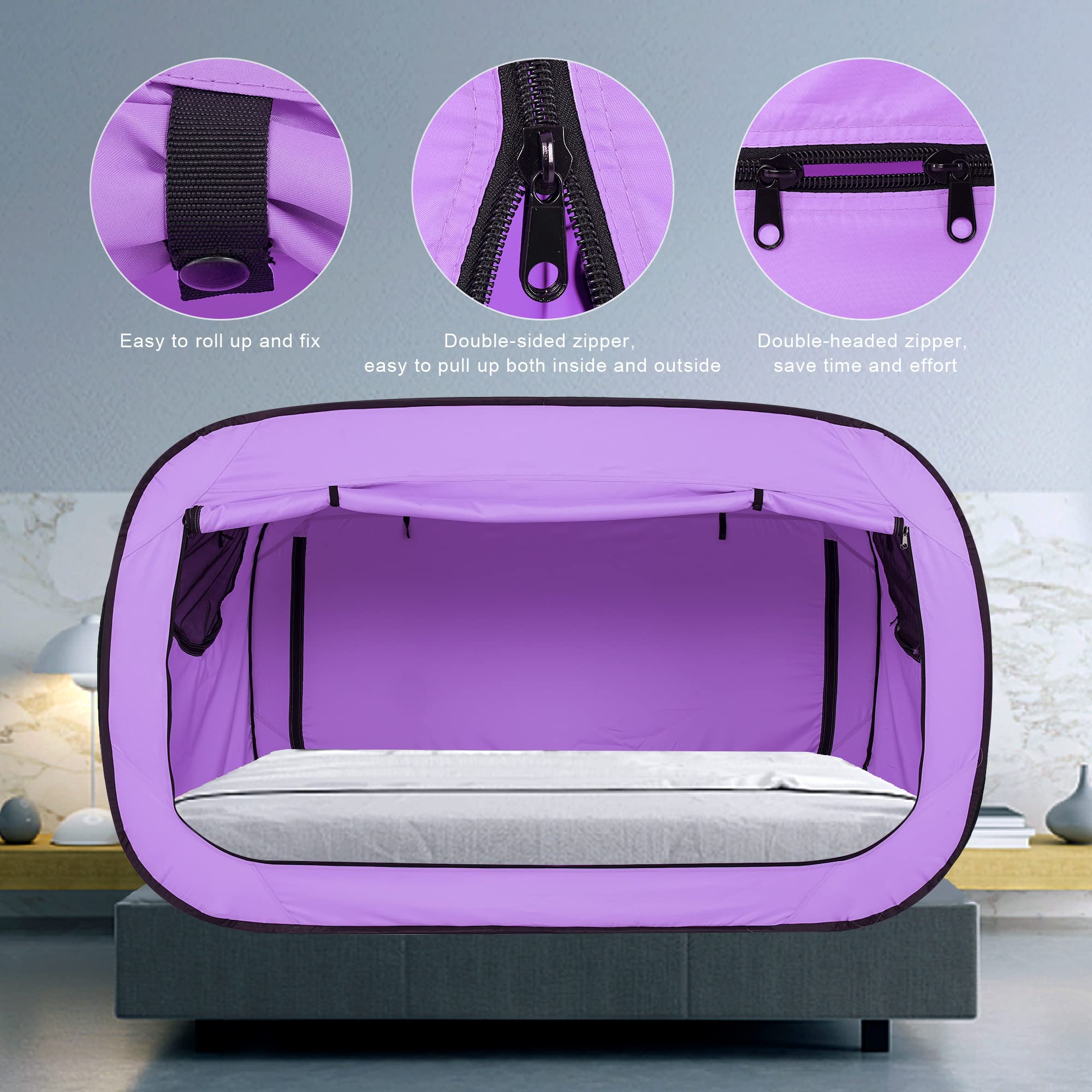 **Portable Bed Tent for Kids & Adults - Breathable Indoor Sleeping Canopy with 2 Doors, Private Dream Space - Perfect for Camping, Reading Nook & Nap Time**