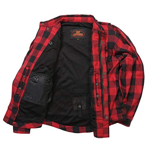 Premium Men's Cotton Motorcycle Shirt Jacket with CE Armor - Classic Long Sleeve Flannel for Riding & Casual Wear | JKM Medium | Durable & Comfortable for Motorcycle Enthusiasts