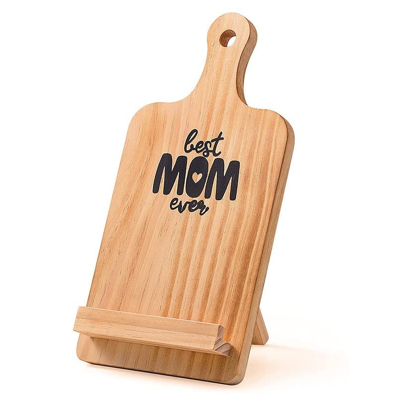 Best Wooden Recipe Stand for Moms - Mother's Day Gift Idea - Engraved Wood Cutting Board & Recipe Holder - Perfect for Kitchen Display & Cooking Inspiration