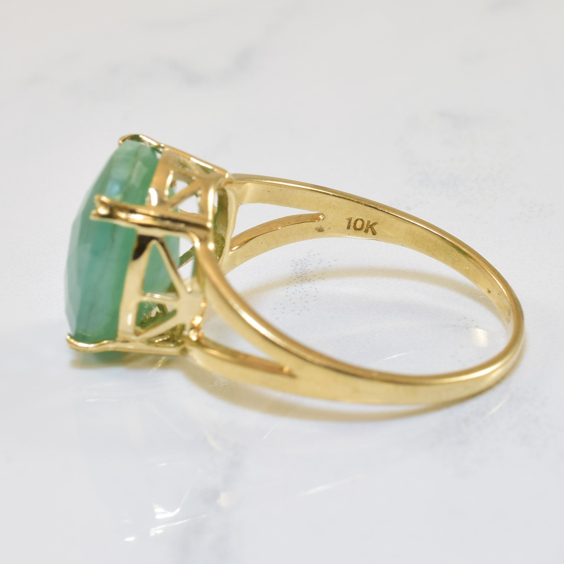 Emerald Solitaire Split Shank Ring - 4.25 Carat Natural Emerald Engagement Ring - Size 6.75 - Perfect for Wedding, Anniversary & Proposal Gifts