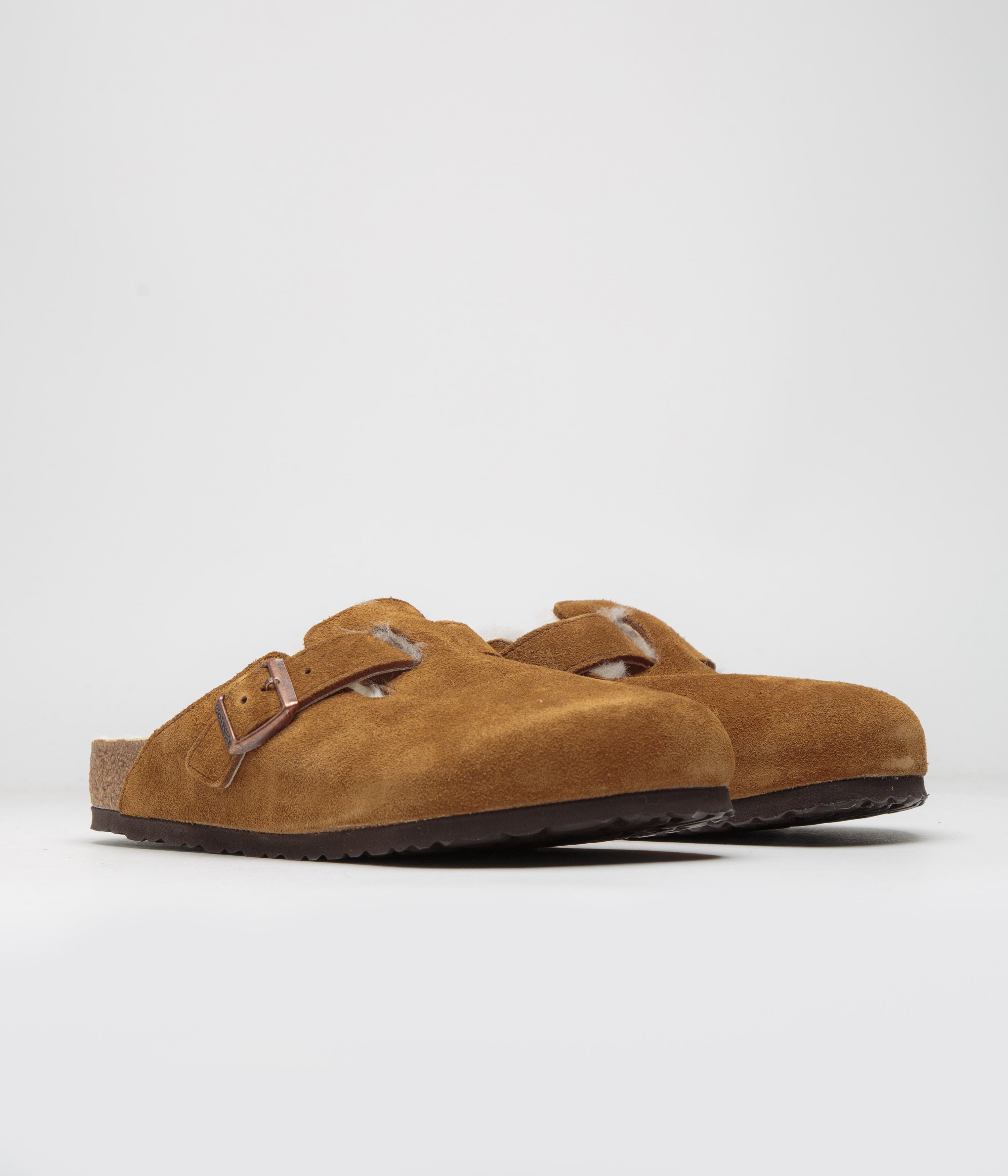 Birkenstock Boston Shearling Sandals for Women & Men - Soft Mink Suede Clogs with Arch Support - Cozy House Slippers for Indoor & Outdoor Wear