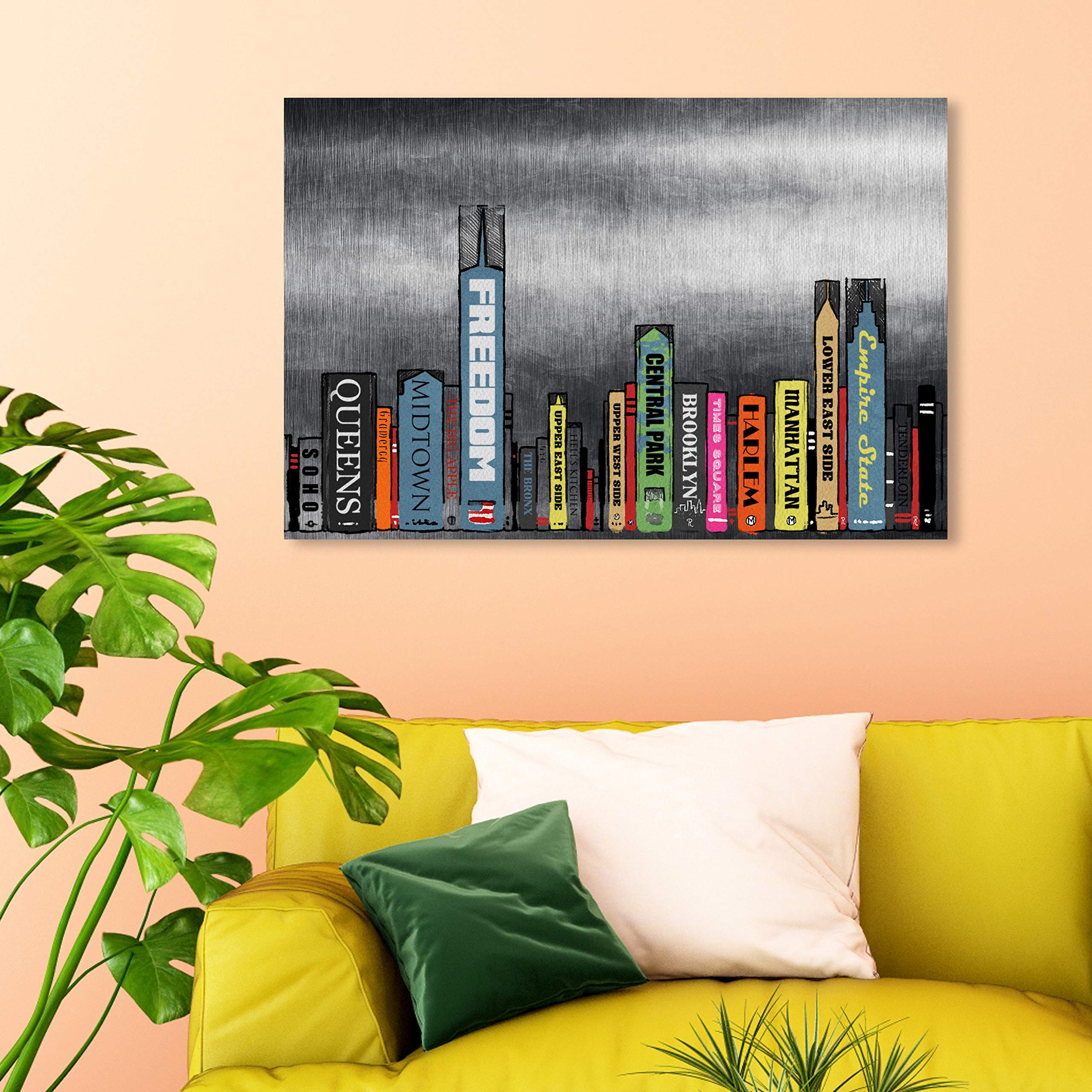 Oliver Gal Artist Co. Cities Wall Art Canvas Print - New York Skyline Books Home Decor, 36x24 Inches, Black & Blue - Perfect for Living Room, Bedroom or Office Wall Decor