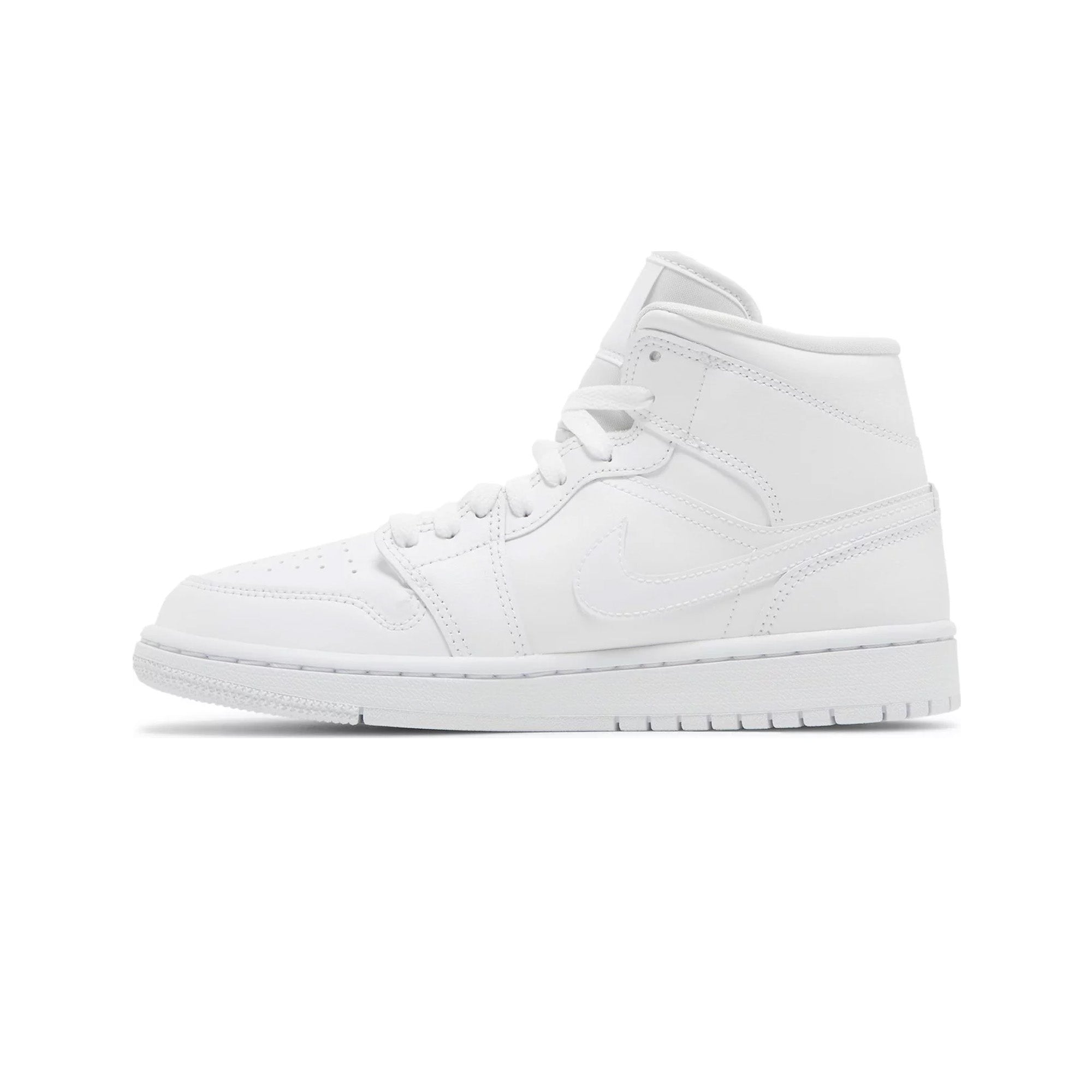 Air Jordan 1 Mid 'Triple White' Women's Basketball Shoes (2022) - Comfortable Sneakers for Casual Wear, Gym & Street Fashion