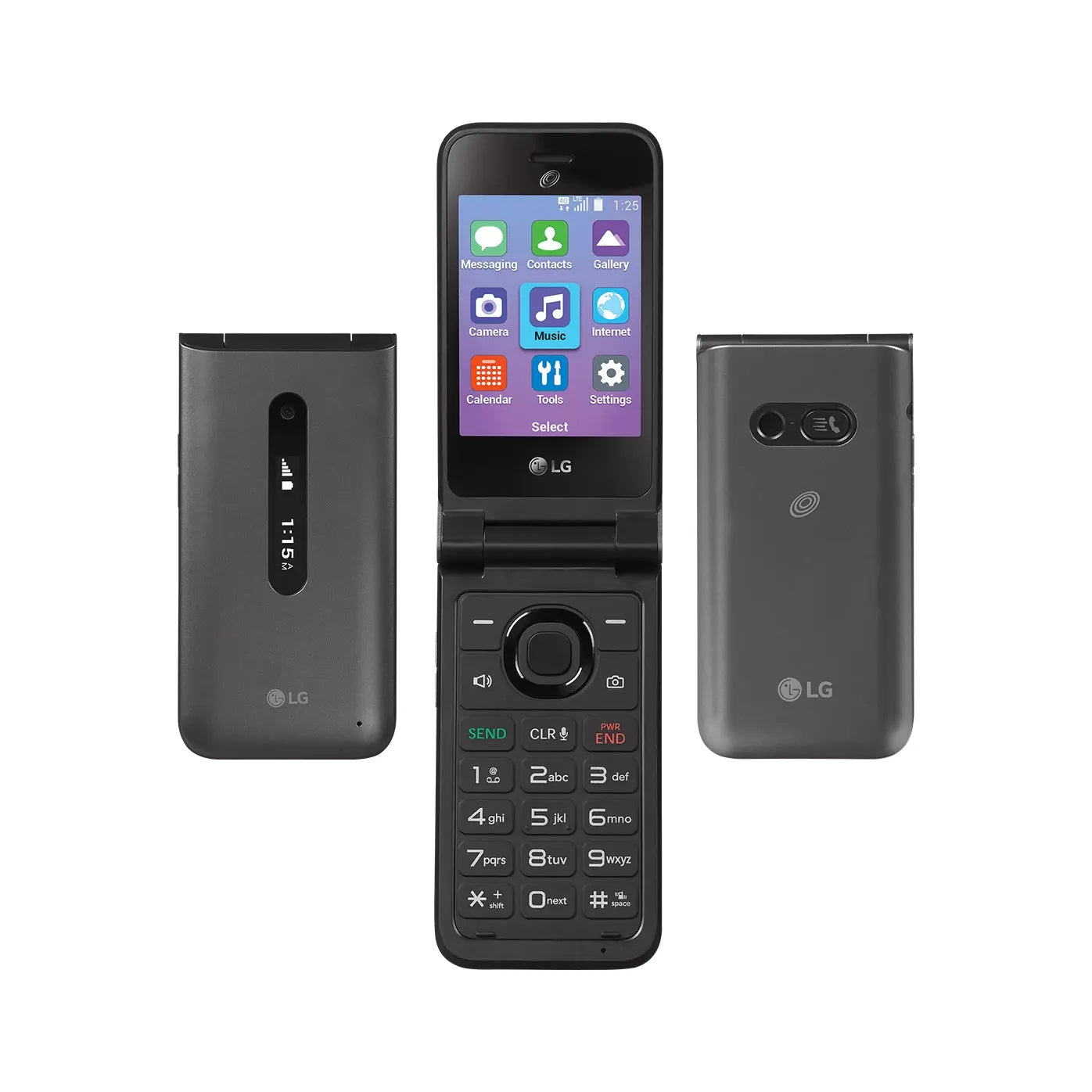 LG Classic Flip Prepaid Phone (Gray) - TracFone Compatible | Durable Flip Phone for Seniors & Emergency Use | Reliable Communication Anywhere